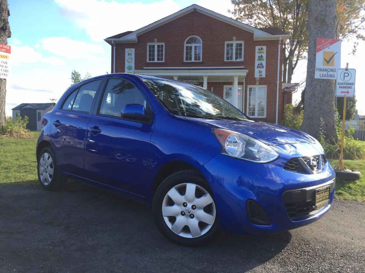 <p>This 2015 Nissan Micra SV is one sweet little car and loaded as well. Comes with BLUETOOTH, AUX/CD/MP3 connectivity for your IPOD/IPHONE or ANDROID music playing device, Steering Wheel Audio Controls, Cruise Control, Tilt Steering Wheel and many more features. Call 1-519-686-7253 or Visit 443 Exeter Rd.&nbsp;</p>
<ul>
<li class=li1><span class=s2>Voted&nbsp;<strong><em>#1 Best Used Car Dealership</em></strong>&nbsp;through 2014 - 2016 in London, Ontario</span></li>
<li class=li1><span class=s2>Voted&nbsp;<strong><em>Top Choice Award</em></strong>&nbsp;in 2015 and 2016</span></li>
<li class=li1><span class=s2>Voted&nbsp;<strong><em>London&rsquo;s Readers&rsquo; Choice Award</em></strong>&nbsp;2014 and 2015&nbsp;</span></li>
<li class=li1><span class=s2><strong><em>A+</em></strong><strong><em>Better Business Bureau rating</em></strong></span></li>
<li class=li1><span class=s2>We have been in business for&nbsp;</span><span class=s4><strong>27yrs</strong></span><span class=s2><strong><em>&nbsp;</em></strong></span></li>
<li class=li1><span class=s2>Most liked used car dealer on social media in Canada</span></li>
<li class=li1><span class=s2>We use an exclusive 3rd party tool that accurately monitors vehicle prices to guarantee our customers get the best value.&nbsp;</span></li>
<li class=li1><span class=s2><strong><em>NO NEED FOR HAGGLING!&nbsp;</em></strong></span></li>
<li class=li1><span class=s2><strong><em>NO HIDDEN ADMIN. FEES!</em></strong></span></li>
<li class=li1><span class=s2><strong><em>Just honesty and integrity at no additional charge</em></strong></span></li>
<li class=li1><span class=s2>All vehicles:</span></li>
<ul>
<li class=li1><span class=s2>Go through Safety inspection with 30 days 100% safety related items warranty completed by us</span></li>
<li class=li1><span class=s2>With below 50% brakes will be replaced&nbsp;</span></li>
<li class=li1><span class=s2>Receive a semi-synthetic oil-lube-filter</span></li>
<li class=li1><span class=s2>Undergo Emissions test and an extensive inspection</span></li>
<li class=li1><span class=s2>Include a FREE CarProof Report</span></li>
<li class=li2><span class=s2>Purchased include FREE cleanup and detailing</span></li>
</ul>
<li class=li2><span class=s2>Our&nbsp;<em>Finance Specialists</em>&nbsp;will do their best to:</span></li>
<ul>
<li class=li2><span class=s2>Provide&nbsp;<strong><em>SAME-DAY APPROVALS</em></strong></span></li>
<li class=li2><span class=s2>Ensure achieving the&nbsp;<strong><em>LOWEST INTEREST RATE &</em></strong>&nbsp;<strong><em>BEST TERMS&nbsp;</em></strong>possible</span></li>
<li class=li2><span class=s2>Provide&nbsp;<strong><em>FULLY OPEN-END LOANS *pay them off any time with no penalty*</em></strong></span></li>
</ul>
<li class=li3><span class=s2>Whether its good, bad or no credit, bankruptcy, proposal, divorce or repossessions. $0 down Apply securely with confidence at&nbsp;<a href=http://bit.ly/2cg4WeM><span class=s5>http://bit.ly/2cg4WeM</span></a></span><span class=s6>&nbsp;</span></li>
<li class=li3><span class=s2>We make the buying process SIMPLE and STRESS-FREE, our reviews speak for themselves:</span></li>
<ul>
<li class=li4><span class=s8><strong><em>Google</em></strong><em>:</em></span><span class=s9><a href=http://bit.ly/2cK4fi3><span class=s10>http://bit.ly/2cK4fi3</span></a></span></li>
<li class=li5><span class=s8><strong><em>DealerRater:</em></strong></span><span class=s12><a href=http://bit.ly/2cIdFI1><span class=s5>http://bit.ly/2cIdFI1</span></a></span></li>
<li class=li5><span class=s8><strong><em>N49.com:</em></strong></span><span class=s12><a href=http://bit.ly/2bYZlOh><span class=s5>http://bit.ly/2bYZlOh</span></a></span></li>
<li class=li5><span class=s8><strong><em>BBB:</em></strong></span><span class=s9>&nbsp;<a href=http://go.bbb.org/2cK5Cxd><span class=s5>http://go.bbb.org/2cK5Cxd</span></a></span></li>
</ul>
</ul>
<p>&nbsp;</p>
<p class=p6><span class=s2>**Payments are based off qualifying monthly term $0 down & 4.9% interest. Qualifying term and rate of borrowing varies by lender. Example: The cost of borrowing on a vehicle with a purchase price of $10000 at 4.9% over 60 month term is $1499.78. Rates are subject to change without notice.&nbsp;</span></p>