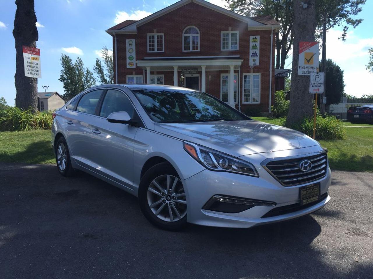 <p>This 2015 Hyundai Sonata 2.4L GLS comes LOADED and has a CLEAN CARPROOF!!! This sleek car comes with Bluetooth, Rear Backup Camera, USB/AUX/CD/Mp3 connectivity for your iPod/iPhone or Android music playing device and is extremely clean both inside and out. Call 1-519-686-7253 or Visit us at 443 Exeter Rd.</p>
<ul>
<li class=li1><span class=s2>Voted&nbsp;<strong><em>#1 Best Used Car Dealership</em></strong>&nbsp;through 2014 - 2016 in London, Ontario</span></li>
<li class=li1><span class=s2>Voted&nbsp;<strong><em>Top Choice Award</em></strong>&nbsp;in 2015 and 2016</span></li>
<li class=li1><span class=s2>Voted&nbsp;<strong><em>London&rsquo;s Readers&rsquo; Choice Award</em></strong>&nbsp;2014 and 2015&nbsp;</span></li>
<li class=li1><span class=s2><strong><em>A+</em></strong><strong><em>Better Business Bureau rating</em></strong></span></li>
<li class=li1><span class=s2>We have been in business for&nbsp;</span><span class=s4><strong>27yrs</strong></span><span class=s2><strong><em>&nbsp;</em></strong></span></li>
<li class=li1><span class=s2>Most liked used car dealer on social media in Canada</span></li>
<li class=li1><span class=s2>We use an exclusive 3rd party tool that accurately monitors vehicle prices to guarantee our customers get the best value.&nbsp;</span></li>
<li class=li1><span class=s2><strong><em>NO NEED FOR HAGGLING!&nbsp;</em></strong></span></li>
<li class=li1><span class=s2><strong><em>NO HIDDEN ADMIN. FEES!</em></strong></span></li>
<li class=li1><span class=s2><strong><em>Just honesty and integrity at no additional charge</em></strong></span></li>
<li class=li1><span class=s2>All vehicles:</span></li>
<ul>
<li class=li1><span class=s2>Go through Safety inspection with 30 days 100% safety related items warranty completed by us</span></li>
<li class=li1><span class=s2>With below 50% brakes will be replaced&nbsp;</span></li>
<li class=li1><span class=s2>Receive a semi-synthetic oil-lube-filter</span></li>
<li class=li1><span class=s2>Undergo Emissions test and an extensive inspection</span></li>
<li class=li1><span class=s2>Include a FREE CarProof Report</span></li>
<li class=li2><span class=s2>Purchased include FREE cleanup and detailing</span></li>
</ul>
<li class=li2><span class=s2>Our&nbsp;<em>Finance Specialists</em>&nbsp;will do their best to:</span></li>
<ul>
<li class=li2><span class=s2>Provide&nbsp;<strong><em>SAME-DAY APPROVALS</em></strong></span></li>
<li class=li2><span class=s2>Ensure achieving the&nbsp;<strong><em>LOWEST INTEREST RATE &</em></strong>&nbsp;<strong><em>BEST TERMS&nbsp;</em></strong>possible</span></li>
<li class=li2><span class=s2>Provide&nbsp;<strong><em>FULLY OPEN-END LOANS *pay them off any time with no penalty*</em></strong></span></li>
</ul>
<li class=li3><span class=s2>Whether its good, bad or no credit, bankruptcy, proposal, divorce or repossessions. $0 down Apply securely with confidence at&nbsp;<a href=http://bit.ly/2cg4WeM><span class=s5>http://bit.ly/2cg4WeM</span></a></span><span class=s6>&nbsp;</span></li>
<li class=li3><span class=s2>We make the buying process SIMPLE and STRESS-FREE, our reviews speak for themselves:</span></li>
<ul>
<li class=li4><span class=s8><strong><em>Google</em></strong><em>:</em></span><span class=s9><a href=http://bit.ly/2cK4fi3><span class=s10>http://bit.ly/2cK4fi3</span></a></span></li>
<li class=li5><span class=s8><strong><em>DealerRater:</em></strong></span><span class=s12><a href=http://bit.ly/2cIdFI1><span class=s5>http://bit.ly/2cIdFI1</span></a></span></li>
<li class=li5><span class=s8><strong><em>N49.com:</em></strong></span><span class=s12><a href=http://bit.ly/2bYZlOh><span class=s5>http://bit.ly/2bYZlOh</span></a></span></li>
<li class=li5><span class=s8><strong><em>BBB:</em></strong></span><span class=s9>&nbsp;<a href=http://go.bbb.org/2cK5Cxd><span class=s5>http://go.bbb.org/2cK5Cxd</span></a></span></li>
</ul>
</ul>
<p>&nbsp;**Payments are based off qualifying monthly term $0 down & 4.9% interest. Qualifying term and rate of borrowing varies by lender. Example: The cost of borrowing on a vehicle with a purchase price of $10000 at 4.9% over 60 month term is $1499.78. Rates are subject to change without notice.&nbsp;</p>