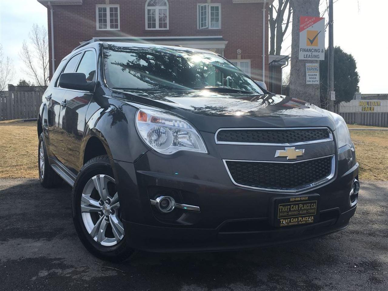 Talk about a nice ride the 2013 Chevrolet Equinox with 139.862 kilometers and a 3.6 litre engine with all the bells and whistles like all wheel drive alloy wheels ABS side impact airbags and a traction control system. Air conditioning for those hot summer days and heated seats for those cold winter nights with dual climate control. Commercial free satellite radio with touch screen Bluetooth w phone connect hands free and always in touch the safe way as well as CD player with USB input. This vehicle has it all so come in and take it for a test drive today or go online to apply at www.@thatcarplace.ca Vehicle is sold Safety and Emission Tested. HST and Licensing is extra.That Car Place in business for over 27 years since 1989 Voted #1 Best Used Car Dealership in London Ontario for 2014 & 2015 & 2016 Top Choice Award for 2015 & 2016 as well as Londons Readers Choice Award 2014 & 2015. That Car Place holds a solid A Better Business Bureau rating and achieved the most likes on all Social Media ever in the used car dealership industry.That Car Place uses an exclusive third party tool that accurately prices and monitors vehicle prices competitively to guarantee customers best value. That is right NO NEED FOR HAGGLING! No Hidden admin fees. No gimmicks just honesty and integrity at no additional charge.We make the buying process Simple and StressFree our reviews speak for themselves. Google httpswww.google.cawebhpsourcedchromeinstant&ion1&espv2&ieUTF8#qthat%20car%20place&lrd0x882ef3f1a412803b0x4ac067228e36535c1Dealer Rater httpwww.dealerrater.cadealerThatCarPlacereview43090N49.com httpswww.n49.combiz108920thatcarplaceonlondon443exeterrdBBB httpwww.bbb.orgwesternontariobusinessreviewsautodealersusedcarsthatcarplaceinlondonon17190customerreviewscachetyAll vehicles go under an extensive inspection Receive a SemiSynthetic Oillubefilter. Any vehicle with below 50% brakes will be replaced! A detailed Free Car Proof Report is including with every vehicle to present the vehicles history or accidents. Full Safety inspection with 30 days 100% safety related items warranty done by That Car Place along with an Emission test and to top it off with a Full cleanup and Detailing. Our Finance Specialists provides same day approvals and work hard 247 to ensure achieving the lowest interest rate possible best terms and fully open end loans.Minimum qualifications. Whether its Good credit Bad credit No Credit Bankruptcy Proposal Divorce Repossessions $0 down or simply low affordable payments we can get it done for you. Apply securely with confidence at httpthatcarplace.caapplyVisit us ThatCarPlace.ca 443 Exeter Road London Ontario Or call us 519686SALE (7253) Or toll free 18669691999 Or by email sales@thatcarplace.ca**Payments are based off qualifying monthly term $0 down & 4.9% interest. Qualifying term and rate of borrowing varies by lender. Example The cost of borrowing on a vehicle with a purchase price of $10000 at 4.9% over 60 month term is $1499.78. Rates are subject to change without notice..