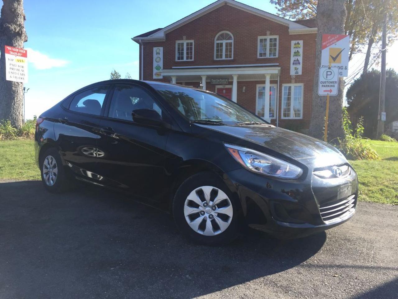 <p>This 2016 Hyundai Accent SE is LOADED with BLUETOOTH, SUNROOF, USB/AUX/CD/MP3 connectivity for your IPOD/IPHONE or ANDROID music playing device, HEATED FRONT SEATS, Pass-Through Rear Seat, Child Safety Locks and many more awesome features. Not to mention this car is EXCELLENT on FUEL, has lots of life left and is reliable. Call 1-519-686-7253 or Visit 443 Exeter Rd.</p>
<ul>
<li class=li1><span class=s2>Voted&nbsp;<strong><em>#1 Best Used Car Dealership</em></strong>&nbsp;through 2014 - 2016 in London, Ontario</span></li>
<li class=li1><span class=s2>Voted&nbsp;<strong><em>Top Choice Award</em></strong>&nbsp;in 2015 and 2016</span></li>
<li class=li1><span class=s2>Voted&nbsp;<strong><em>London&rsquo;s Readers&rsquo; Choice Award</em></strong>&nbsp;2014 and 2015&nbsp;</span></li>
<li class=li1><span class=s2><strong><em>A+</em></strong><strong><em>Better Business Bureau rating</em></strong></span></li>
<li class=li1><span class=s2>We have been in business for&nbsp;</span><span class=s4><strong>27yrs</strong></span><span class=s2><strong><em>&nbsp;</em></strong></span></li>
<li class=li1><span class=s2>Most liked used car dealer on social media in Canada</span></li>
<li class=li1><span class=s2>We use an exclusive 3rd party tool that accurately monitors vehicle prices to guarantee our customers get the best value.&nbsp;</span></li>
<li class=li1><span class=s2><strong><em>NO NEED FOR HAGGLING!&nbsp;</em></strong></span></li>
<li class=li1><span class=s2><strong><em>NO HIDDEN ADMIN. FEES!</em></strong></span></li>
<li class=li1><span class=s2><strong><em>Just honesty and integrity at no additional charge</em></strong></span></li>
<li class=li1><span class=s2>All vehicles:</span></li>
<ul>
<li class=li1><span class=s2>Go through Safety inspection with 30 days 100% safety related items warranty completed by us</span></li>
<li class=li1><span class=s2>With below 50% brakes will be replaced&nbsp;</span></li>
<li class=li1><span class=s2>Receive a semi-synthetic oil-lube-filter</span></li>
<li class=li1><span class=s2>Undergo Emissions test and an extensive inspection</span></li>
<li class=li1><span class=s2>Include a FREE CarProof Report</span></li>
<li class=li2><span class=s2>Purchased include FREE cleanup and detailing</span></li>
</ul>
<li class=li2><span class=s2>Our&nbsp;<em>Finance Specialists</em>&nbsp;will do their best to:</span></li>
<ul>
<li class=li2><span class=s2>Provide&nbsp;<strong><em>SAME-DAY APPROVALS</em></strong></span></li>
<li class=li2><span class=s2>Ensure achieving the&nbsp;<strong><em>LOWEST INTEREST RATE &</em></strong>&nbsp;<strong><em>BEST TERMS&nbsp;</em></strong>possible</span></li>
<li class=li2><span class=s2>Provide&nbsp;<strong><em>FULLY OPEN-END LOANS *pay them off any time with no penalty*</em></strong></span></li>
</ul>
<li class=li3><span class=s2>Whether its good, bad or no credit, bankruptcy, proposal, divorce or repossessions. $0 down Apply securely with confidence at&nbsp;<a href=http://bit.ly/2cg4WeM><span class=s5>http://bit.ly/2cg4WeM</span></a></span><span class=s6>&nbsp;</span></li>
<li class=li3><span class=s2>We make the buying process SIMPLE and STRESS-FREE, our reviews speak for themselves:</span></li>
<ul>
<li class=li4><span class=s8><strong><em>Google</em></strong><em>:</em></span><span class=s9><a href=http://bit.ly/2cK4fi3><span class=s10>http://bit.ly/2cK4fi3</span></a></span></li>
<li class=li5><span class=s8><strong><em>DealerRater:</em></strong></span><span class=s12><a href=http://bit.ly/2cIdFI1><span class=s5>http://bit.ly/2cIdFI1</span></a></span></li>
<li class=li5><span class=s8><strong><em>N49.com:</em></strong></span><span class=s12><a href=http://bit.ly/2bYZlOh><span class=s5>http://bit.ly/2bYZlOh</span></a></span></li>
<li class=li5><span class=s8><strong><em>BBB:</em></strong></span><span class=s9>&nbsp;<span class=s5><a href=http://go.bbb.org/2cK5Cxd>http://go.bbb.org/2cK5Cxd</a></span></span></li>
</ul>
</ul>
<p class=p6><span class=s2>**Payments are based off qualifying monthly term $0 down & 4.9% interest. Qualifying term and rate of borrowing varies by lender. Example: The cost of borrowing on a vehicle with a purchase price of $10000 at 4.9% over 60 month term is $1499.78. Rates are subject to change without notice.&nbsp;</span></p>