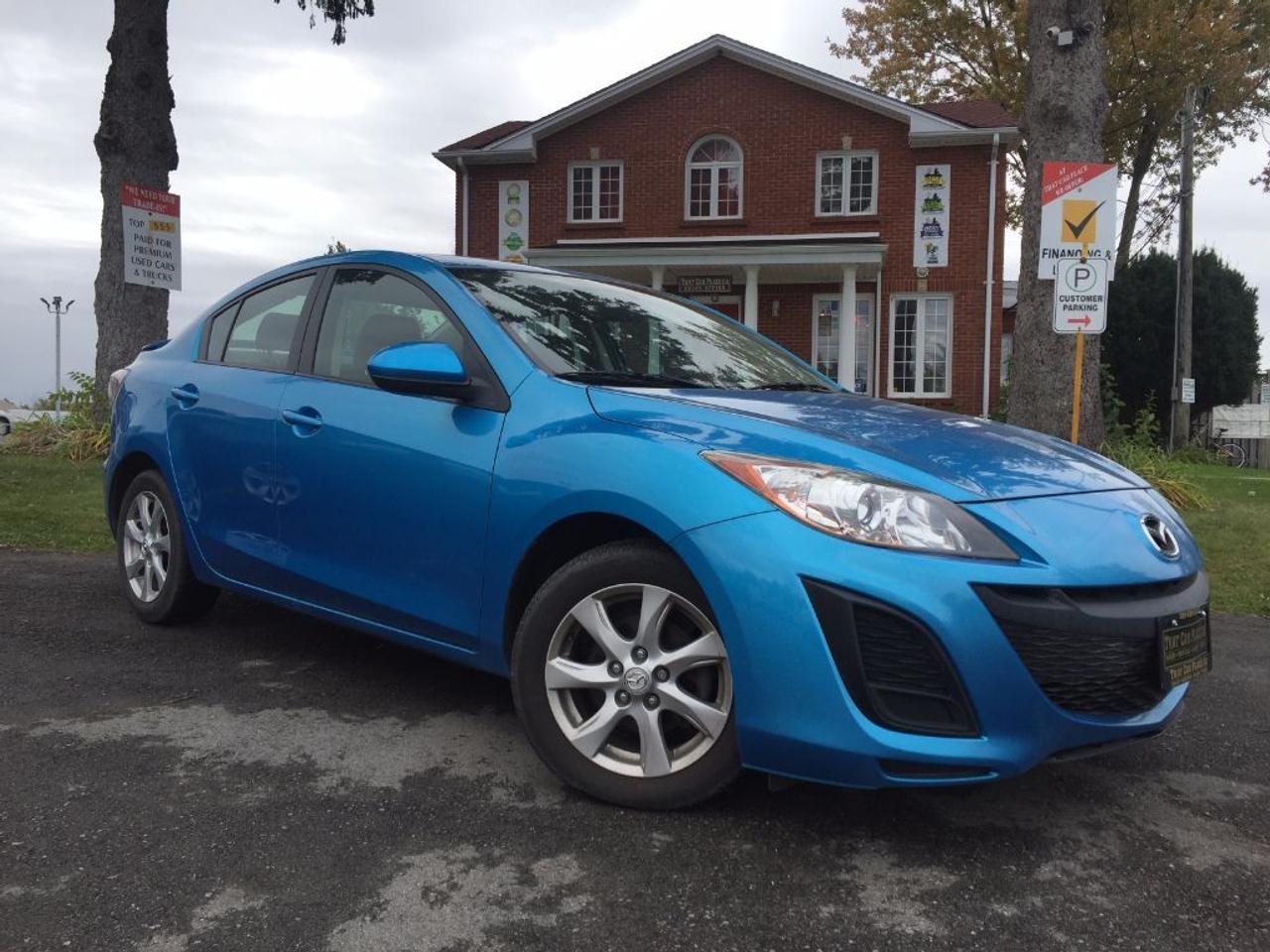 <p>This 2011 Mazda3 GX comes nicely equipped and has extremely low kms. If you want a vehicle with lots of life left, has a CLEAN CAR PROOF record, is reliable and priced right then look no further. This wont last long! Comes with AUX/CD/Mp3 connectivity, cloth seats, is a standard and is extremely clean inside and out. Call 1-519-686-7253 or come visit us at 443 Exeter Rd.</p>
<ul>
<li class=li1><span class=s2>Voted&nbsp;<strong><em>#1 Best Used Car Dealership</em></strong>&nbsp;through 2014 - 2016 in London, Ontario</span></li>
<li class=li1><span class=s2>Voted&nbsp;<strong><em>Top Choice Award</em></strong>&nbsp;in 2015 and 2016</span></li>
<li class=li1><span class=s2>Voted&nbsp;<strong><em>London&rsquo;s Readers&rsquo; Choice Award</em></strong>&nbsp;2014 and 2015&nbsp;</span></li>
<li class=li1><span class=s2><strong><em>A+</em></strong><strong><em>Better Business Bureau rating</em></strong></span></li>
<li class=li1><span class=s2>We have been in business for&nbsp;</span><span class=s4><strong>27yrs</strong></span><span class=s2><strong><em>&nbsp;</em></strong></span></li>
<li class=li1><span class=s2>Most liked used car dealer on social media in Canada</span></li>
<li class=li1><span class=s2>We use an exclusive 3rd party tool that accurately monitors vehicle prices to guarantee our customers get the best value.&nbsp;</span></li>
<li class=li1><span class=s2><strong><em>NO NEED FOR HAGGLING!&nbsp;</em></strong></span></li>
<li class=li1><span class=s2><strong><em>NO HIDDEN ADMIN. FEES!</em></strong></span></li>
<li class=li1><span class=s2><strong><em>Just honesty and integrity at no additional charge</em></strong></span></li>
<li class=li1><span class=s2>All vehicles:</span></li>
<ul>
<li class=li1><span class=s2>Go through Safety inspection with 30 days 100% safety related items warranty completed by us</span></li>
<li class=li1><span class=s2>With below 50% brakes will be replaced&nbsp;</span></li>
<li class=li1><span class=s2>Receive a semi-synthetic oil-lube-filter</span></li>
<li class=li1><span class=s2>Undergo Emissions test and an extensive inspection</span></li>
<li class=li1><span class=s2>Include a FREE CarProof Report</span></li>
<li class=li2><span class=s2>Purchased include FREE cleanup and detailing</span></li>
</ul>
<li class=li2><span class=s2>Our&nbsp;<em>Finance Specialists</em>&nbsp;will do their best to:</span></li>
<ul>
<li class=li2><span class=s2>Provide&nbsp;<strong><em>SAME-DAY APPROVALS</em></strong></span></li>
<li class=li2><span class=s2>Ensure achieving the&nbsp;<strong><em>LOWEST INTEREST RATE &</em></strong>&nbsp;<strong><em>BEST TERMS&nbsp;</em></strong>possible</span></li>
<li class=li2><span class=s2>Provide&nbsp;<strong><em>FULLY OPEN-END LOANS *pay them off any time with no penalty*</em></strong></span></li>
</ul>
<li class=li3><span class=s2>Whether its good, bad or no credit, bankruptcy, proposal, divorce or repossessions. $0 down Apply securely with confidence at&nbsp;<a href=http://bit.ly/2cg4WeM><span class=s5>http://bit.ly/2cg4WeM</span></a></span><span class=s6>&nbsp;</span></li>
<li class=li3><span class=s2>We make the buying process SIMPLE and STRESS-FREE, our reviews speak for themselves:</span></li>
<ul>
<li class=li4><span class=s8><strong><em>Google</em></strong><em>:</em></span><span class=s9><a href=http://bit.ly/2cK4fi3><span class=s10>http://bit.ly/2cK4fi3</span></a></span></li>
<li class=li5><span class=s8><strong><em>DealerRater:</em></strong></span><span class=s12><a href=http://bit.ly/2cIdFI1><span class=s5>http://bit.ly/2cIdFI1</span></a></span></li>
<li class=li5><span class=s8><strong><em>N49.com:</em></strong></span><span class=s12><a href=http://bit.ly/2bYZlOh><span class=s5>http://bit.ly/2bYZlOh</span></a></span></li>
<li class=li5><span class=s8><strong><em>BBB:</em></strong></span><span class=s9>&nbsp;<a href=http://go.bbb.org/2cK5Cxd><span class=s5>http://go.bbb.org/2cK5Cxd</span></a></span></li>
</ul>
</ul>
<p>&nbsp;**Payments are based off qualifying monthly term $0 down & 4.9% interest. Qualifying term and rate of borrowing varies by lender. Example: The cost of borrowing on a vehicle with a purchase price of $10000 at 4.9% over 60 month term is $1499.78. Rates are subject to change without notice.&nbsp;</p>