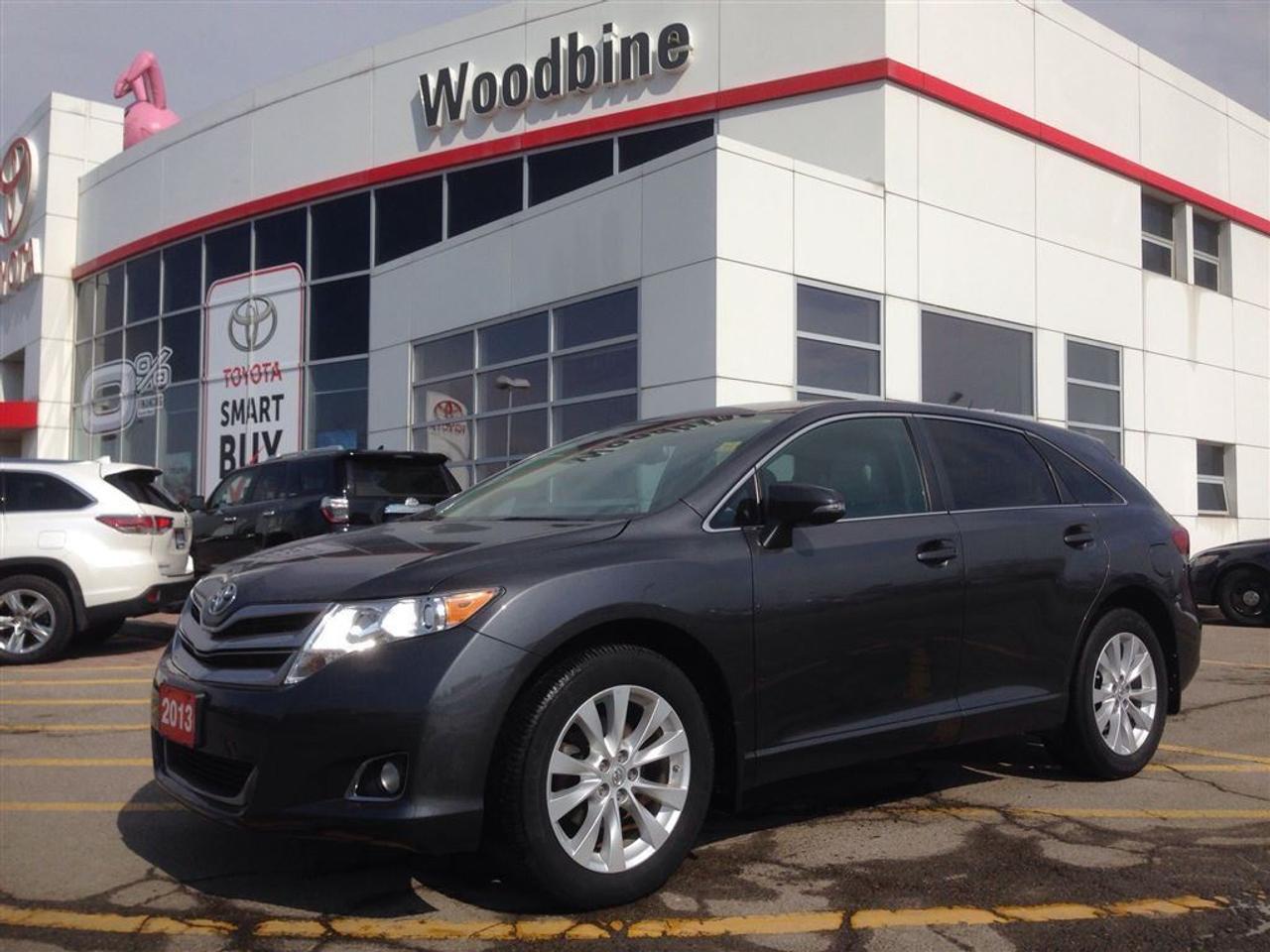 Just Traded in, 2013 Venza. Very well maintained one owner trade in. Well equipped with Automatic, Air Conditioning, AM/FM CD player, Power Windows, Power Locks, Cruise Control, Tilt Steering and much much more!!!!!    Price shown is an all in price. Price is plus HST and license fee. We ensure our inventory is pre inspected and passes the highest Industry standards. We can provide a FREE CarProof report for all of our inventory. Our entire inventory can viewed at www.woodbinetoyota.ca    Do you need Financing? We can help! Call us today to learn more about this fantastic deal. Our experienced sales staff is eager to share its knowledge and enthusiasm with you.We look forward to meeting you and exceeding your vehicle purchasing expectations!   We work with all different credit situations and have solutions for even the most financially difficult situations.    Woodbine Toyota is located in Etobicoke at 80 Queens Plate Dr. We can be quickly reached from anywhere in the GTA. Over 80% of our used cars are locally owned trade-ins. Our combination of experienced sales staff, and intelligent software help us determine the best value for our used cars and trucks. This makes your drive worth every penny. If you are planning on making the trip, we recommend setting up an appointment with one of our sales staff to make sure the vehicle is ready and waiting for you on your arrival.