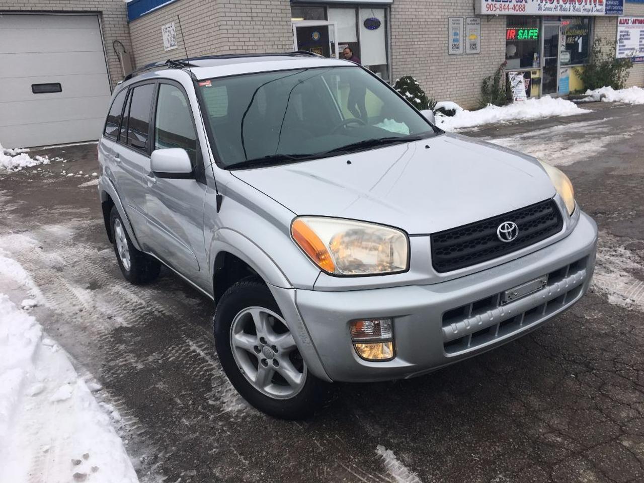 <p>2003 Toyota Rav4, low mileage only 114000 km ,All wheel drive , amazing condition, leather,power sunroof, tires are good , tinted windows ,two sets of keys, fully detailed.<br />our price includes :<br />1-Ontario Safety Standard Certificate .<br />2-Vehicle Emission Test .<br />3-CARPROOF Vehicle History Report.<br />4- One year warranty ( Engine, transmission & differential )<br />-Safety Guarantee 36 days.<br /><br />To make sure that the vehicle is still available, please call us at: 877-375-1427 or by email: rotana.sales@hotmail.com.com<br />To see others Vehicles, please click on the links below:<br />Autotrader,<br />http://www.autotrader.ca/cars/on/burlington/?kwd=rotana&=prx<br />-OUR HOURS OF OPERATION:<br />MON-FRI: 10:00 am to 8:00 PM<br />SAT: 10:00 am to 6:00 PM<br />SUN: CLOSED and By Appointment<br />Rotana Auto Sales<br />568 Argus Rd<br />Oakville , On , L6J 3J3<br />Toll free: 877-375-1427<br />Phone : 905 617 6761<br />rotana.sales@hotmail.com</p>