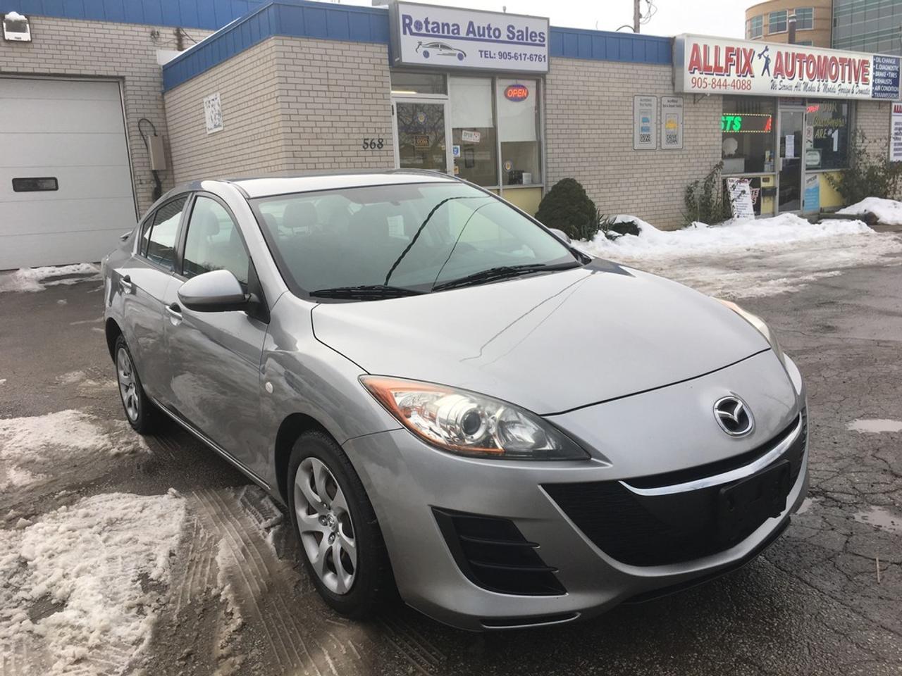 2010 Mazda3 with 110000 km, Power Windows & Doors, Manual , no Accident , service record ,new brakes front and rear, Ontario vehicle , Fully detailed ,
our price includes :
1-Ontario Safety Standard Certificate .
2-Vehicle Emission Test .
3-CARPROOF Vehicle History Report.
-Safety Guarantee 36 days.
Available Warranty up to 3 years ( Engine, transmission & differential )
ALL CREDIT WELCOME? FINANCING AVAILABLE.. 
To make sure that the vehicle is still available, please call us at: 877-375-1427 or by email: rotana.sales@hotmail.com.com
To see others Vehicles, please click on the links below:
Autotrader,
http://www.autotrader.ca/cars/on/burlington/?kwd=rotana&=prx
-OUR HOURS OF OPERATION:
MON-FRI: 10:00 am to 8:00 PM
SAT: 10:00 am to 6:00 PM
SUN: CLOSED and By Appointment
Rotana Auto Sales
568 Argus Rd
Oakville , On , L6J 3J3
Toll free: 877-375-1427
Phone : 905 617 6761
rotana.sales@hotmail.com