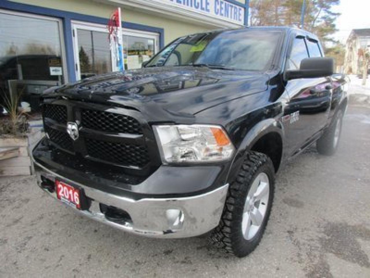 Used 2016 Dodge Ram 1500 ECO-DIESEL OUTDOORSMAN EDITION 5 PASSENGER 3.0L - V6 ENGINE.. 4X4.. QUAD-CAB.. SHORT BOX.. TOUCH SCREEN.. CD/AUX/USB INPUT.. POWER REAR WINDOW.. for sale in Keswick, ON