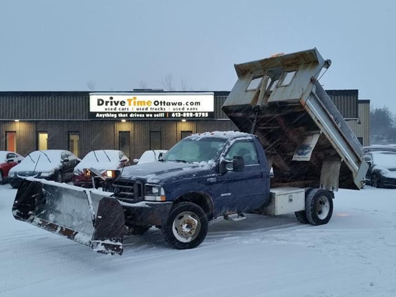 WOW! NICE TRUCK!! DIESEL, 4X4, AUTOMATIC, 10FT DUMP BODY WITH FOLD DOWN SIDES, 9FT ALUMINUM FISHER MINUTE MOUNT PLOW. COME SAFETIED AND ETESTED!! HURRY ON THIS ONE! DRIVETIMEOTTAWA.COM, DRIVE4LESS. *TAXES AND LICENSE EXTRA. COME VISIT US/VENEZ NOUS VISITER!