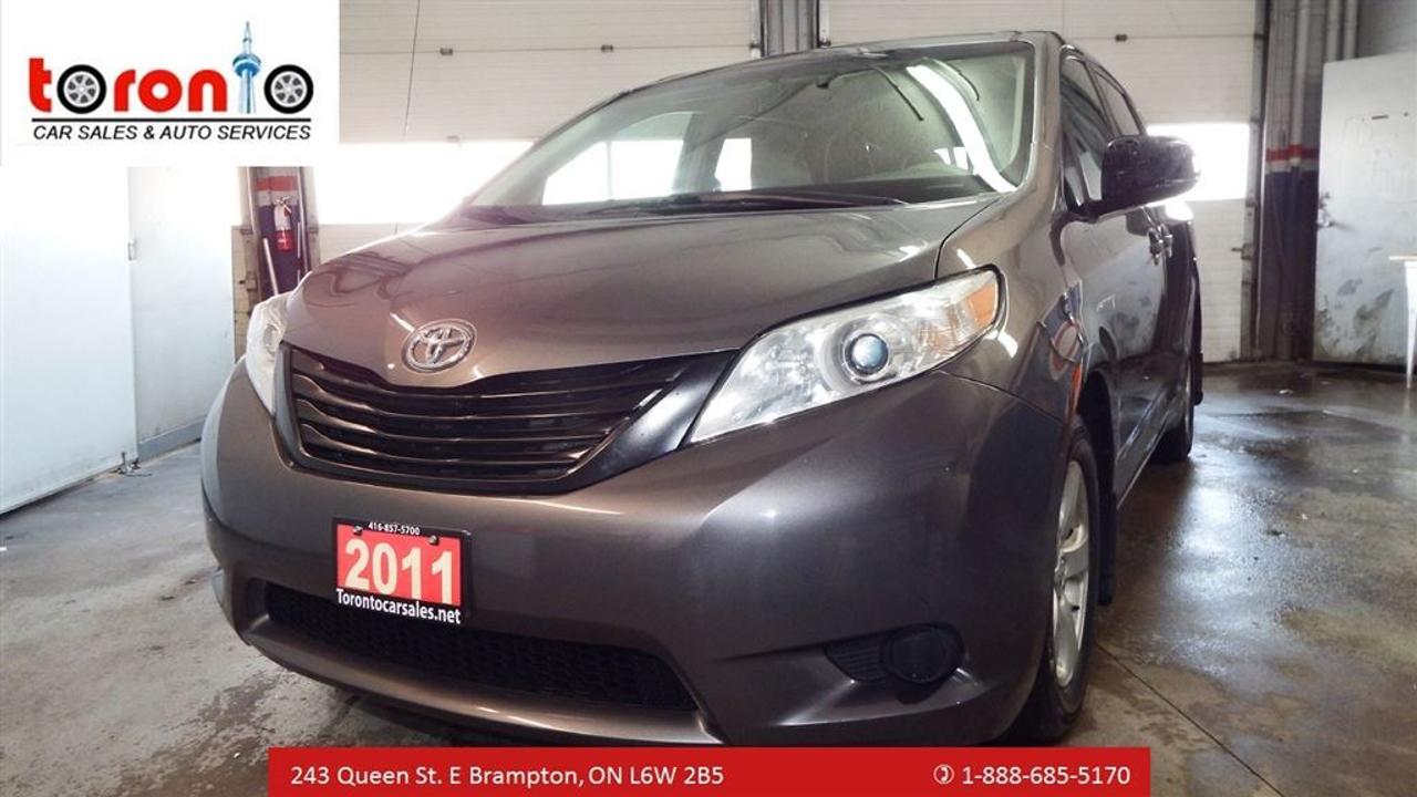 2011 TOYOTA SIENNA LE **AUTO**ALLOY**VERY CLEAN AND IMMACULATE CONDITION ONLY **$11999**  CERTIFIED E-TESTED  2 YEAR POWER-TRAIN WARRANTY  Toronto Car Sales Auto Service   *AUTOMATIC TRANSMISSION*POWER WINDOWS*POWER LOCK*KEY-LESS ENTRY*POWER MIRRORS*ALLOY WHEELS**AIR CONDITIONER  2 year power train warranty   *AUTOMATIC TRANSMISSION*POWER WINDOWS*POWER LOCK*KEYLESS ENTRY*POWER MIRRORS*ALLOY WHEELES*AIR CONDITIONER *ONTARIO VEHICLE AND MUCH MORE......    * Free CarProof Report with every vehicle!   * Got a vehicle to trade? Drive it in and have our professional appraiser look at it!   * Financing available! Bad Credit? No Credit? Bankrupt? Well help you rebuild your credit!  * Low finance rates available! (Based on Credit rating and On Approved Credit)   * we also have financing options available starting @4.9% O.A.C  *All credits are approved, bad, Good, New!!!!  *We also have warranty available up to 4 years.   *please contact us for more info.  *BOOK A ROAD TEST CALL US @416-857-5700   *LOCATION @ 243 QUEEN ST E-BRAMPTON-ONT-L6W2B5  *www.autotrader.com/torontocarsales