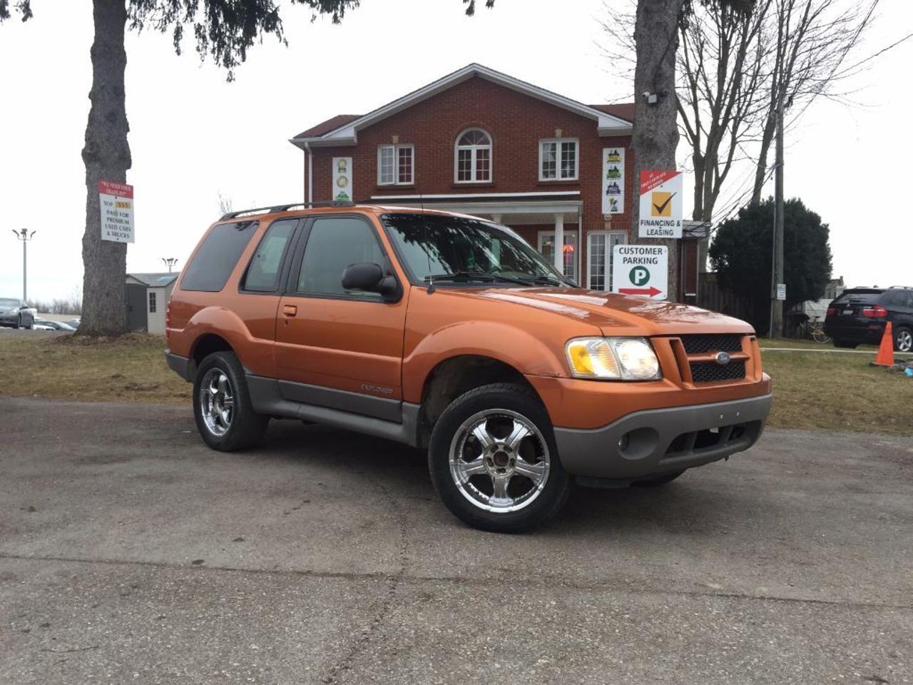 <p>This LOW KM 2001 Ford Explorer Sport is nicely equipped and comes with Aftermarket Rims, Tinted Windows, Tow Hitch/Hooks, Password Protected Driver Door, Spacious Interior, Power Driver Seat, Power Windows/Doors/Mirrors and more. Call 1-519-686-7253 or Visit 443 Exeter Rd. That Car Place.</p>
<ul>
<li class=li1><span class=s2>Voted&nbsp;<strong><em>#1 Best Used Car Dealership</em></strong>&nbsp;through 2014 - 2017 (4 yrs) in London, Ontario</span></li>
<li class=li1><span class=s2>Voted&nbsp;<strong><em>Top Choice Award</em></strong>&nbsp;in 2015 - 2017 (3 yrs)</span></li>
<li class=li1><span class=s2>Voted&nbsp;<strong><em>London&rsquo;s Readers&rsquo; Choice Award</em></strong>&nbsp;2014 and 2015&nbsp;</span></li>
<li class=li1><span class=s2><strong><em>A+</em></strong><strong><em>Better Business Bureau rating</em></strong></span></li>
<li class=li1><span class=s2>We have been in business for&nbsp;</span><span class=s4><strong>27yrs</strong></span><span class=s2><strong><em>&nbsp;</em></strong></span></li>
<li class=li1><span class=s2>Most liked used car dealer on social media in Canada</span></li>
<li class=li1><span class=s2>We use an exclusive 3rd party tool that accurately monitors vehicle prices to guarantee our customers get the best value.&nbsp;</span></li>
<li class=li1><span class=s2><strong><em>NO NEED FOR HAGGLING!&nbsp;</em></strong></span></li>
<li class=li1><span class=s2><strong><em>NO HIDDEN ADMIN. FEES!</em></strong></span></li>
<li class=li1><span class=s2><strong><em>Just honesty and integrity at no additional charge</em></strong></span></li>
<li class=li1><span class=s2>All vehicles:</span></li>
<ul>
<li class=li1><span class=s2>Go through Safety inspection with 30 days 100% safety related items warranty completed by us</span></li>
<li class=li1><span class=s2>With below 50% brakes will be replaced&nbsp;</span></li>
<li class=li1><span class=s2>Receive a semi-synthetic oil-lube-filter</span></li>
<li class=li1><span class=s2>Undergo Emissions test and an extensive inspection</span></li>
<li class=li1><span class=s2>Include a FREE CarProof Report</span></li>
<li class=li2><span class=s2>Purchased include FREE cleanup and detailing</span></li>
</ul>
<li class=li2><span class=s2>Our&nbsp;<em>Finance Specialists</em>&nbsp;will do their best to:</span></li>
<ul>
<li class=li2><span class=s2>Provide&nbsp;<strong><em>SAME-DAY APPROVALS</em></strong></span></li>
<li class=li2><span class=s2>Ensure achieving the&nbsp;<strong><em>LOWEST INTEREST RATE &</em></strong>&nbsp;<strong><em>BEST TERMS&nbsp;</em></strong>possible</span></li>
<li class=li2><span class=s2>Provide&nbsp;<strong><em>FULLY OPEN-END LOANS *pay them off any time with no penalty*</em></strong></span></li>
</ul>
<li class=li3><span class=s2>Whether its good, bad or no credit, bankruptcy, proposal, divorce or repossessions. $0 down Apply securely with confidence at&nbsp;<a href=http://bit.ly/2cg4WeM><span class=s5>http://bit.ly/2cg4WeM</span></a></span><span class=s6>&nbsp;</span></li>
<li class=li3><span class=s2>We make the buying process SIMPLE and STRESS-FREE, our reviews speak for themselves:</span></li>
<ul>
<li class=li4><span class=s8><strong><em>Google</em></strong><em>:</em></span><span class=s9><a href=http://bit.ly/2cK4fi3><span class=s10>http://bit.ly/2cK4fi3</span></a></span></li>
<li class=li5><span class=s8><strong><em>DealerRater:</em></strong></span><span class=s12><span class=s5><a href=http://bit.ly/2cIdFI1>http://bit.ly/2cIdFI1</a></span></span></li>
<li class=li5><em><strong>Reviewsii:</strong></em><a style=text-indent: -18pt; href=http://bit.ly/2ot45Ar>http://bit.ly/2ot45Ar</a><span style=text-indent: -18pt;>&nbsp;&nbsp;</span></li>
<li class=li5><span class=s8><strong><em>BBB:</em></strong></span><span class=s9>&nbsp;<a href=http://go.bbb.org/2cK5Cxd><span class=s5>http://go.bbb.org/2cK5Cxd</span></a></span></li>
</ul>
</ul>
<p>&nbsp;**Payments are based off qualifying monthly term $0 down & 4.9% interest. Qualifying term and rate of borrowing varies by lender. Example: The cost of borrowing on a vehicle with a purchase price of $10000 at 4.9% over 60 month term is $1499.78. Rates are subject to change without notice.&nbsp;</p>