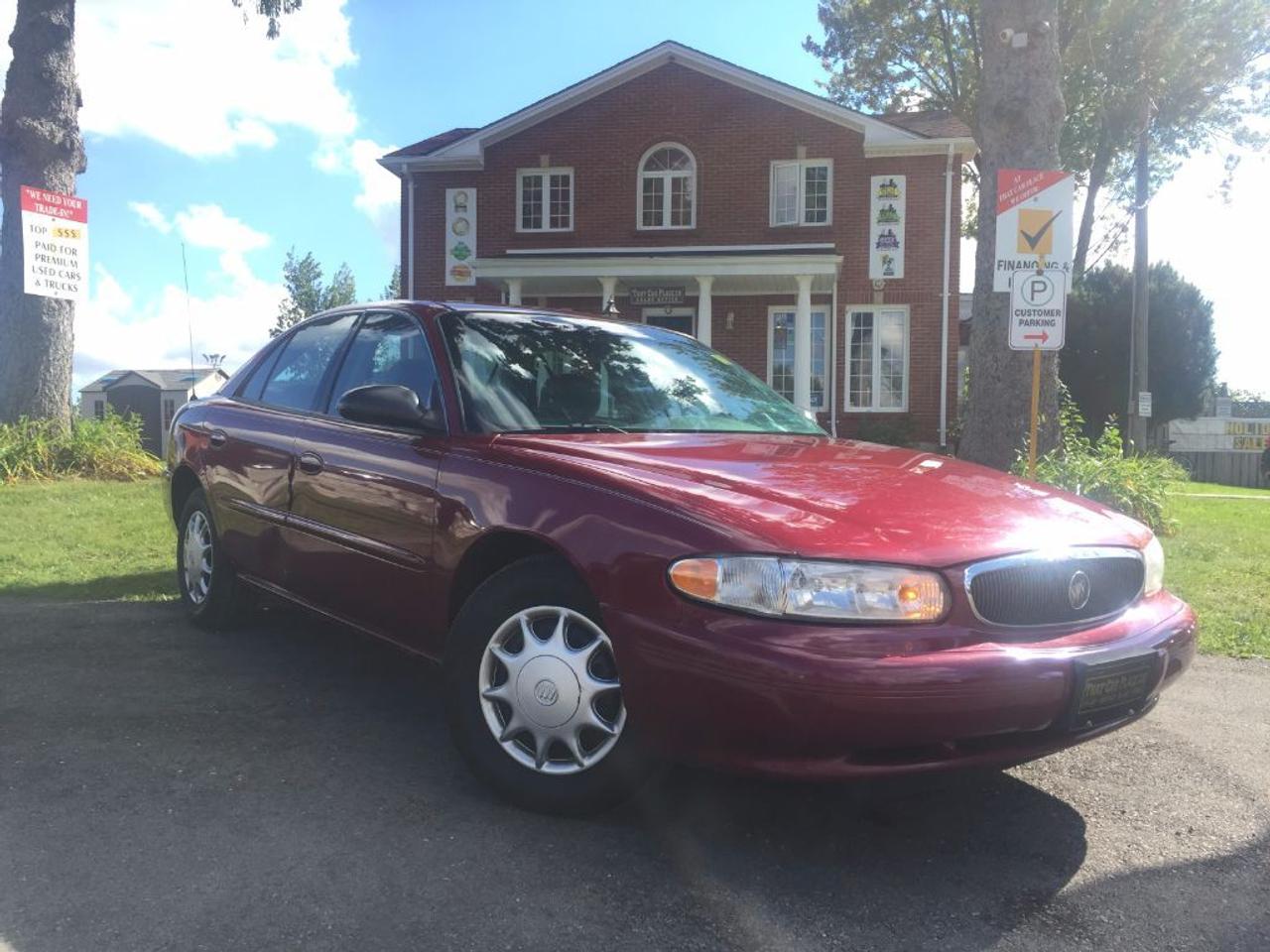 <p>This 2004 Buick Century is comfortable to ride and spacious throughout. Comes with Power Windows/Doors/Mirrors, CD player, a good set of tires, 4 Wheel Disc Brakes, Cruise, Keyless Entry, AC/Heat, V6, LOW KMs and priced to sell. Call 1-519-686-7253 or Visit 443 Exeter Rd. That Car Place.&nbsp;</p>
<ul>
<li class=li1><span class=s2>Voted&nbsp;<strong><em>#1 Best Used Car Dealership</em></strong>&nbsp;through 2014 - 2017 (4 yrs) in London, Ontario</span></li>
<li class=li1><span class=s2>Voted&nbsp;<strong><em>Top Choice Award</em></strong>&nbsp;in 2015 - 2017 (3 yrs)</span></li>
<li class=li1><span class=s2>Voted&nbsp;<strong><em>London&rsquo;s Readers&rsquo; Choice Award</em></strong>&nbsp;2014 and 2015&nbsp;</span></li>
<li class=li1><span class=s2><strong><em>A+</em></strong><strong><em>Better Business Bureau rating</em></strong></span></li>
<li class=li1><span class=s2>We have been in business for&nbsp;</span><span class=s4><strong>27yrs</strong></span><span class=s2><strong><em>&nbsp;</em></strong></span></li>
<li class=li1><span class=s2>Most liked used car dealer on social media in Canada</span></li>
<li class=li1><span class=s2>We use an exclusive 3rd party tool that accurately monitors vehicle prices to guarantee our customers get the best value.&nbsp;</span></li>
<li class=li1><span class=s2><strong><em>NO NEED FOR HAGGLING!&nbsp;</em></strong></span></li>
<li class=li1><span class=s2><strong><em>NO HIDDEN ADMIN. FEES!</em></strong></span></li>
<li class=li1><span class=s2><strong><em>Just honesty and integrity at no additional charge</em></strong></span></li>
<li class=li1><span class=s2>All vehicles:</span></li>
<ul>
<li class=li1><span class=s2>Go through Safety inspection with 30 days 100% safety related items warranty completed by us</span></li>
<li class=li1><span class=s2>With below 50% brakes will be replaced&nbsp;</span></li>
<li class=li1><span class=s2>Receive a semi-synthetic oil-lube-filter</span></li>
<li class=li1><span class=s2>Undergo Emissions test and an extensive inspection</span></li>
<li class=li1><span class=s2>Include a FREE CarProof Report</span></li>
<li class=li2><span class=s2>Purchased include FREE cleanup and detailing</span></li>
</ul>
<li class=li2><span class=s2>Our&nbsp;<em>Finance Specialists</em>&nbsp;will do their best to:</span></li>
<ul>
<li class=li2><span class=s2>Provide&nbsp;<strong><em>SAME-DAY APPROVALS</em></strong></span></li>
<li class=li2><span class=s2>Ensure achieving the&nbsp;<strong><em>LOWEST INTEREST RATE &</em></strong>&nbsp;<strong><em>BEST TERMS&nbsp;</em></strong>possible</span></li>
<li class=li2><span class=s2>Provide&nbsp;<strong><em>FULLY OPEN-END LOANS *pay them off any time with no penalty*</em></strong></span></li>
</ul>
<li class=li3><span class=s2>Whether its good, bad or no credit, bankruptcy, proposal, divorce or repossessions. $0 down Apply securely with confidence at&nbsp;<a href=http://bit.ly/2cg4WeM><span class=s5>http://bit.ly/2cg4WeM</span></a></span><span class=s6>&nbsp;</span></li>
<li class=li3><span class=s2>We make the buying process SIMPLE and STRESS-FREE, our reviews speak for themselves:</span></li>
<ul>
<li class=li4><span class=s8><strong><em>Google</em></strong><em>:</em></span><span class=s9><a href=http://bit.ly/2cK4fi3><span class=s10>http://bit.ly/2cK4fi3</span></a></span></li>
<li class=li5><span class=s8><strong><em>DealerRater:</em></strong></span><span class=s12><span class=s5><a href=http://bit.ly/2cIdFI1>http://bit.ly/2cIdFI1</a></span></span></li>
<li class=li5><em><strong>Reviewsii:</strong></em><a style=text-indent: -18pt; href=http://bit.ly/2ot45Ar>http://bit.ly/2ot45Ar</a><span style=text-indent: -18pt;>&nbsp;&nbsp;</span></li>
<li class=li5><span class=s8><strong><em>BBB:</em></strong></span><span class=s9>&nbsp;<a href=http://go.bbb.org/2cK5Cxd><span class=s5>http://go.bbb.org/2cK5Cxd</span></a></span></li>
</ul>
</ul>
<p>&nbsp;**Payments are based off qualifying monthly term $0 down & 4.9% interest. Qualifying term and rate of borrowing varies by lender. Example: The cost of borrowing on a vehicle with a purchase price of $10000 at 4.9% over 60 month term is $1499.78. Rates are subject to change without notice.&nbsp;</p>