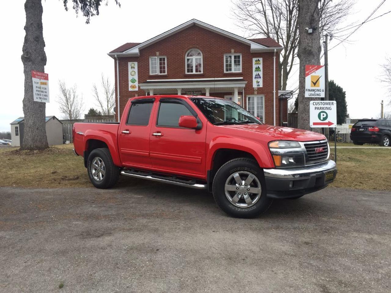 <p>This 2011 GMC Canyon SLT is a nicely equipped 5 cylinder pickup that comes with BLUETOOTH, TOW HITCH, TOW HOOKS, BOXLINER, SIDE-STEPS, WINDOW RAIN GUARDS, AUTO-DIMMING REARVIEW MIRROR, TINT, CHROME rims and much more. Call 1-519-686-7253 or Visit 443 Exeter Rd. That Car Place</p>
<ul>
<li class=li1><span class=s2>Voted&nbsp;<strong><em>#1 Best Used Car Dealership</em></strong>&nbsp;through 2014 - 2017 (4 yrs) in London, Ontario</span></li>
<li class=li1><span class=s2>Voted&nbsp;<strong><em>Top Choice Award</em></strong>&nbsp;in 2015 - 2017 (3 yrs)</span></li>
<li class=li1><span class=s2>Voted&nbsp;<strong><em>London&rsquo;s Readers&rsquo; Choice Award</em></strong>&nbsp;2014 and 2015&nbsp;</span></li>
<li class=li1><span class=s2><strong><em>A+</em></strong><strong><em>Better Business Bureau rating</em></strong></span></li>
<li class=li1><span class=s2>We have been in business for&nbsp;</span><span class=s4><strong>27yrs</strong></span><span class=s2><strong><em>&nbsp;</em></strong></span></li>
<li class=li1><span class=s2>Most liked used car dealer on social media in Canada</span></li>
<li class=li1><span class=s2>We use an exclusive 3rd party tool that accurately monitors vehicle prices to guarantee our customers get the best value.&nbsp;</span></li>
<li class=li1><span class=s2><strong><em>NO NEED FOR HAGGLING!&nbsp;</em></strong></span></li>
<li class=li1><span class=s2><strong><em>NO HIDDEN ADMIN. FEES!</em></strong></span></li>
<li class=li1><span class=s2><strong><em>Just honesty and integrity at no additional charge</em></strong></span></li>
<li class=li1><span class=s2>All vehicles:</span></li>
<ul>
<li class=li1><span class=s2>Go through Safety inspection with 30 days 100% safety related items warranty completed by us</span></li>
<li class=li1><span class=s2>With below 50% brakes will be replaced&nbsp;</span></li>
<li class=li1><span class=s2>Receive a semi-synthetic oil-lube-filter</span></li>
<li class=li1><span class=s2>Undergo Emissions test and an extensive inspection</span></li>
<li class=li1><span class=s2>Include a FREE CarProof Report</span></li>
<li class=li2><span class=s2>Purchased include FREE cleanup and detailing</span></li>
</ul>
<li class=li2><span class=s2>Our&nbsp;<em>Finance Specialists</em>&nbsp;will do their best to:</span></li>
<ul>
<li class=li2><span class=s2>Provide&nbsp;<strong><em>SAME-DAY APPROVALS</em></strong></span></li>
<li class=li2><span class=s2>Ensure achieving the&nbsp;<strong><em>LOWEST INTEREST RATE &</em></strong>&nbsp;<strong><em>BEST TERMS&nbsp;</em></strong>possible</span></li>
<li class=li2><span class=s2>Provide&nbsp;<strong><em>FULLY OPEN-END LOANS *pay them off any time with no penalty*</em></strong></span></li>
</ul>
<li class=li3><span class=s2>Whether its good, bad or no credit, bankruptcy, proposal, divorce or repossessions. $0 down Apply securely with confidence at&nbsp;<a href=http://bit.ly/2cg4WeM><span class=s5>http://bit.ly/2cg4WeM</span></a></span><span class=s6>&nbsp;</span></li>
<li class=li3><span class=s2>We make the buying process SIMPLE and STRESS-FREE, our reviews speak for themselves:</span></li>
<ul>
<li class=li4><span class=s8><strong><em>Google</em></strong><em>:</em></span><span class=s9><a href=http://bit.ly/2cK4fi3><span class=s10>http://bit.ly/2cK4fi3</span></a></span></li>
<li class=li5><span class=s8><strong><em>DealerRater:</em></strong></span><span class=s12><span class=s5><a href=http://bit.ly/2cIdFI1>http://bit.ly/2cIdFI1</a></span></span></li>
<li class=li5><em><strong>Reviewsii:</strong></em><a style=text-indent: -18pt; href=http://bit.ly/2ot45Ar>http://bit.ly/2ot45Ar</a><span style=text-indent: -18pt;>&nbsp;&nbsp;</span></li>
<li class=li5><span class=s8><strong><em>BBB:</em></strong></span><span class=s9>&nbsp;<a href=http://go.bbb.org/2cK5Cxd><span class=s5>http://go.bbb.org/2cK5Cxd</span></a></span></li>
</ul>
</ul>
<p>&nbsp;**Payments are based off qualifying monthly term $0 down & 4.9% interest. Qualifying term and rate of borrowing varies by lender. Example: The cost of borrowing on a vehicle with a purchase price of $10000 at 4.9% over 60 month term is $1499.78. Rates are subject to change without notice.&nbsp;</p>