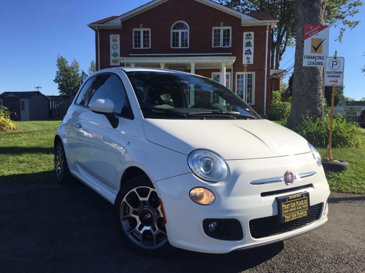 <p>This 2015 Fiat 500 Sport is LOADED and comes with BLUETOOTH, USB/AUX connectivity for your IPOD/IPHONE or ANDROID music playing device, Cruise Control, Steering Wheel Audio Controls, Aluminum Wheels, Keyless Entry and many more awesome features. This car is awesome on gas and fun to drive. Call 1-519-686-7253 or Visit 443 Exeter Rd. That Car Place.&nbsp;</p>
<ul>
<li class=li1><span class=s2>Voted&nbsp;<strong><em>#1 Best Used Car Dealership</em></strong>&nbsp;through 2014 - 2017 (4 yrs) in London, Ontario</span></li>
<li class=li1><span class=s2>Voted&nbsp;<strong><em>Top Choice Award</em></strong>&nbsp;in 2015 - 2017 (3 yrs)</span></li>
<li class=li1><span class=s2>Voted&nbsp;<strong><em>London&rsquo;s Readers&rsquo; Choice Award</em></strong>&nbsp;2014 and 2015&nbsp;</span></li>
<li class=li1><span class=s2><strong><em>A+</em></strong><strong><em>Better Business Bureau rating</em></strong></span></li>
<li class=li1><span class=s2>We have been in business for&nbsp;</span><span class=s4><strong>27yrs</strong></span><span class=s2><strong><em>&nbsp;</em></strong></span></li>
<li class=li1><span class=s2>Most liked used car dealer on social media in Canada</span></li>
<li class=li1><span class=s2>We use an exclusive 3rd party tool that accurately monitors vehicle prices to guarantee our customers get the best value.&nbsp;</span></li>
<li class=li1><span class=s2><strong><em>NO NEED FOR HAGGLING!&nbsp;</em></strong></span></li>
<li class=li1><span class=s2><strong><em>NO HIDDEN ADMIN. FEES!</em></strong></span></li>
<li class=li1><span class=s2><strong><em>Just honesty and integrity at no additional charge</em></strong></span></li>
<li class=li1><span class=s2>All vehicles:</span></li>
<ul>
<li class=li1><span class=s2>Go through Safety inspection with 30 days 100% safety related items warranty completed by us</span></li>
<li class=li1><span class=s2>With below 50% brakes will be replaced&nbsp;</span></li>
<li class=li1><span class=s2>Receive a semi-synthetic oil-lube-filter</span></li>
<li class=li1><span class=s2>Undergo Emissions test and an extensive inspection</span></li>
<li class=li1><span class=s2>Include a FREE CarProof Report</span></li>
<li class=li2><span class=s2>Purchased include FREE cleanup and detailing</span></li>
</ul>
<li class=li2><span class=s2>Our&nbsp;<em>Finance Specialists</em>&nbsp;will do their best to:</span></li>
<ul>
<li class=li2><span class=s2>Provide&nbsp;<strong><em>SAME-DAY APPROVALS</em></strong></span></li>
<li class=li2><span class=s2>Ensure achieving the&nbsp;<strong><em>LOWEST INTEREST RATE &</em></strong>&nbsp;<strong><em>BEST TERMS&nbsp;</em></strong>possible</span></li>
<li class=li2><span class=s2>Provide&nbsp;<strong><em>FULLY OPEN-END LOANS *pay them off any time with no penalty*</em></strong></span></li>
</ul>
<li class=li3><span class=s2>Whether its good, bad or no credit, bankruptcy, proposal, divorce or repossessions. $0 down Apply securely with confidence at&nbsp;<a href=http://bit.ly/2cg4WeM><span class=s5>http://bit.ly/2cg4WeM</span></a></span><span class=s6>&nbsp;</span></li>
<li class=li3><span class=s2>We make the buying process SIMPLE and STRESS-FREE, our reviews speak for themselves:</span></li>
<ul>
<li class=li4><span class=s8><strong><em>Google</em></strong><em>:</em></span><span class=s9><a href=http://bit.ly/2cK4fi3><span class=s10>http://bit.ly/2cK4fi3</span></a></span></li>
<li class=li5><span class=s8><strong><em>DealerRater:</em></strong></span><span class=s12><span class=s5><a href=http://bit.ly/2cIdFI1>http://bit.ly/2cIdFI1</a></span></span></li>
<li class=li5><em><strong>Reviewsii:</strong></em><a style=text-indent: -18pt; href=http://bit.ly/2ot45Ar>http://bit.ly/2ot45Ar</a><span style=text-indent: -18pt;>&nbsp;&nbsp;</span></li>
<li class=li5><span class=s8><strong><em>BBB:</em></strong></span><span class=s9>&nbsp;<a href=http://go.bbb.org/2cK5Cxd><span class=s5>http://go.bbb.org/2cK5Cxd</span></a></span></li>
</ul>
</ul>
<p>&nbsp;**Payments are based off qualifying monthly term $0 down & 4.9% interest. Qualifying term and rate of borrowing varies by lender. Example: The cost of borrowing on a vehicle with a purchase price of $10000 at 4.9% over 60 month term is $1499.78. Rates are subject to change without notice.&nbsp;</p>