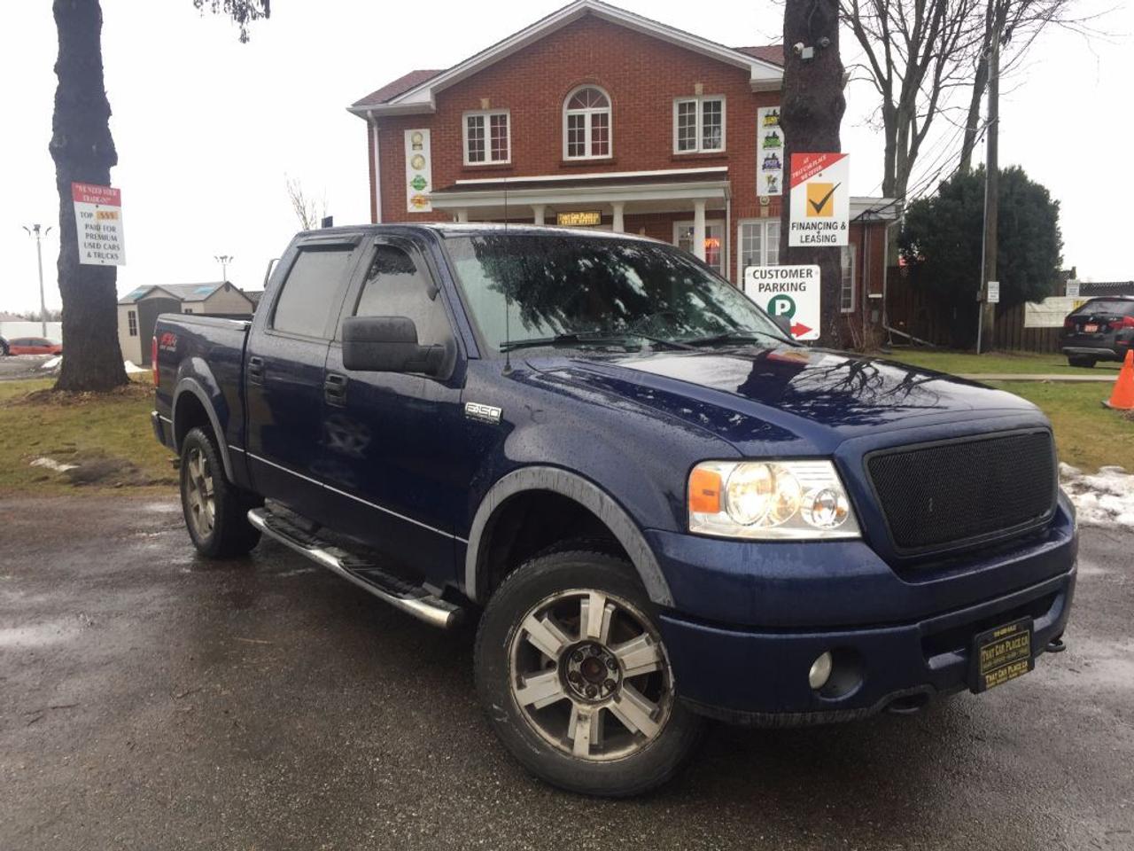 <p>This 2007 F150 FX4 Supercrew is LOADED!!! Comes with 4X4, Front Tow Hooks, Rear Tow Hitch, Box Liner with a Back Rack (Great Work Truck), Side Steps, Tinted Windows, Sunroof, Security Code Door Entry, Leather Interior and much more. For ONLY $12761 + HST + Licensing this WONT LAST LONG!!! Call 1-519-686-7253 or Visit 443 Exeter Rd. That Car Place.</p>
<ul>
<li class=li1><span class=s2>Voted&nbsp;<strong><em>#1 Best Used Car Dealership</em></strong>&nbsp;through 2014 - 2017 (4 yrs) in London, Ontario</span></li>
<li class=li1><span class=s2>Voted&nbsp;<strong><em>Top Choice Award</em></strong>&nbsp;in 2015 - 2017 (3 yrs)</span></li>
<li class=li1><span class=s2>Voted&nbsp;<strong><em>London&rsquo;s Readers&rsquo; Choice Award</em></strong>&nbsp;2014 and 2015&nbsp;</span></li>
<li class=li1><span class=s2><strong><em>A+</em></strong><strong><em>Better Business Bureau rating</em></strong></span></li>
<li class=li1><span class=s2>We have been in business for&nbsp;</span><span class=s4><strong>27yrs</strong></span><span class=s2><strong><em>&nbsp;</em></strong></span></li>
<li class=li1><span class=s2>Most liked used car dealer on social media in Canada</span></li>
<li class=li1><span class=s2>We use an exclusive 3rd party tool that accurately monitors vehicle prices to guarantee our customers get the best value.&nbsp;</span></li>
<li class=li1><span class=s2><strong><em>NO NEED FOR HAGGLING!&nbsp;</em></strong></span></li>
<li class=li1><span class=s2><strong><em>NO HIDDEN ADMIN. FEES!</em></strong></span></li>
<li class=li1><span class=s2><strong><em>Just honesty and integrity at no additional charge</em></strong></span></li>
<li class=li1><span class=s2>All vehicles:</span></li>
<ul>
<li class=li1><span class=s2>Go through Safety inspection with 30 days 100% safety related items warranty completed by us</span></li>
<li class=li1><span class=s2>With below 50% brakes will be replaced&nbsp;</span></li>
<li class=li1><span class=s2>Receive a semi-synthetic oil-lube-filter</span></li>
<li class=li1><span class=s2>Undergo Emissions test and an extensive inspection</span></li>
<li class=li1><span class=s2>Include a FREE CarProof Report</span></li>
<li class=li2><span class=s2>Purchased include FREE cleanup and detailing</span></li>
</ul>
<li class=li2><span class=s2>Our&nbsp;<em>Finance Specialists</em>&nbsp;will do their best to:</span></li>
<ul>
<li class=li2><span class=s2>Provide&nbsp;<strong><em>SAME-DAY APPROVALS</em></strong></span></li>
<li class=li2><span class=s2>Ensure achieving the&nbsp;<strong><em>LOWEST INTEREST RATE &</em></strong>&nbsp;<strong><em>BEST TERMS&nbsp;</em></strong>possible</span></li>
<li class=li2><span class=s2>Provide&nbsp;<strong><em>FULLY OPEN-END LOANS *pay them off any time with no penalty*</em></strong></span></li>
</ul>
<li class=li3><span class=s2>Whether its good, bad or no credit, bankruptcy, proposal, divorce or repossessions. $0 down Apply securely with confidence at&nbsp;<a href=http://bit.ly/2cg4WeM><span class=s5>http://bit.ly/2cg4WeM</span></a></span><span class=s6>&nbsp;</span></li>
<li class=li3><span class=s2>We make the buying process SIMPLE and STRESS-FREE, our reviews speak for themselves:</span></li>
<ul>
<li class=li4><span class=s8><strong><em>Google</em></strong><em>:</em></span><span class=s9><a href=http://bit.ly/2cK4fi3><span class=s10>http://bit.ly/2cK4fi3</span></a></span></li>
<li class=li5><span class=s8><strong><em>DealerRater:</em></strong></span><span class=s12><span class=s5><a href=http://bit.ly/2cIdFI1>http://bit.ly/2cIdFI1</a></span></span></li>
<li class=li5><em><strong>Reviewsii:</strong></em><a style=text-indent: -18pt; href=http://bit.ly/2ot45Ar>http://bit.ly/2ot45Ar</a><span style=text-indent: -18pt;>&nbsp;&nbsp;</span></li>
<li class=li5><span class=s8><strong><em>BBB:</em></strong></span><span class=s9>&nbsp;<a href=http://go.bbb.org/2cK5Cxd><span class=s5>http://go.bbb.org/2cK5Cxd</span></a></span></li>
</ul>
</ul>
<p>&nbsp;**Payments are based off qualifying monthly term $0 down & 4.9% interest. Qualifying term and rate of borrowing varies by lender. Example: The cost of borrowing on a vehicle with a purchase price of $10000 at 4.9% over 60 month term is $1499.78. Rates are subject to change without notice.&nbsp;</p>
