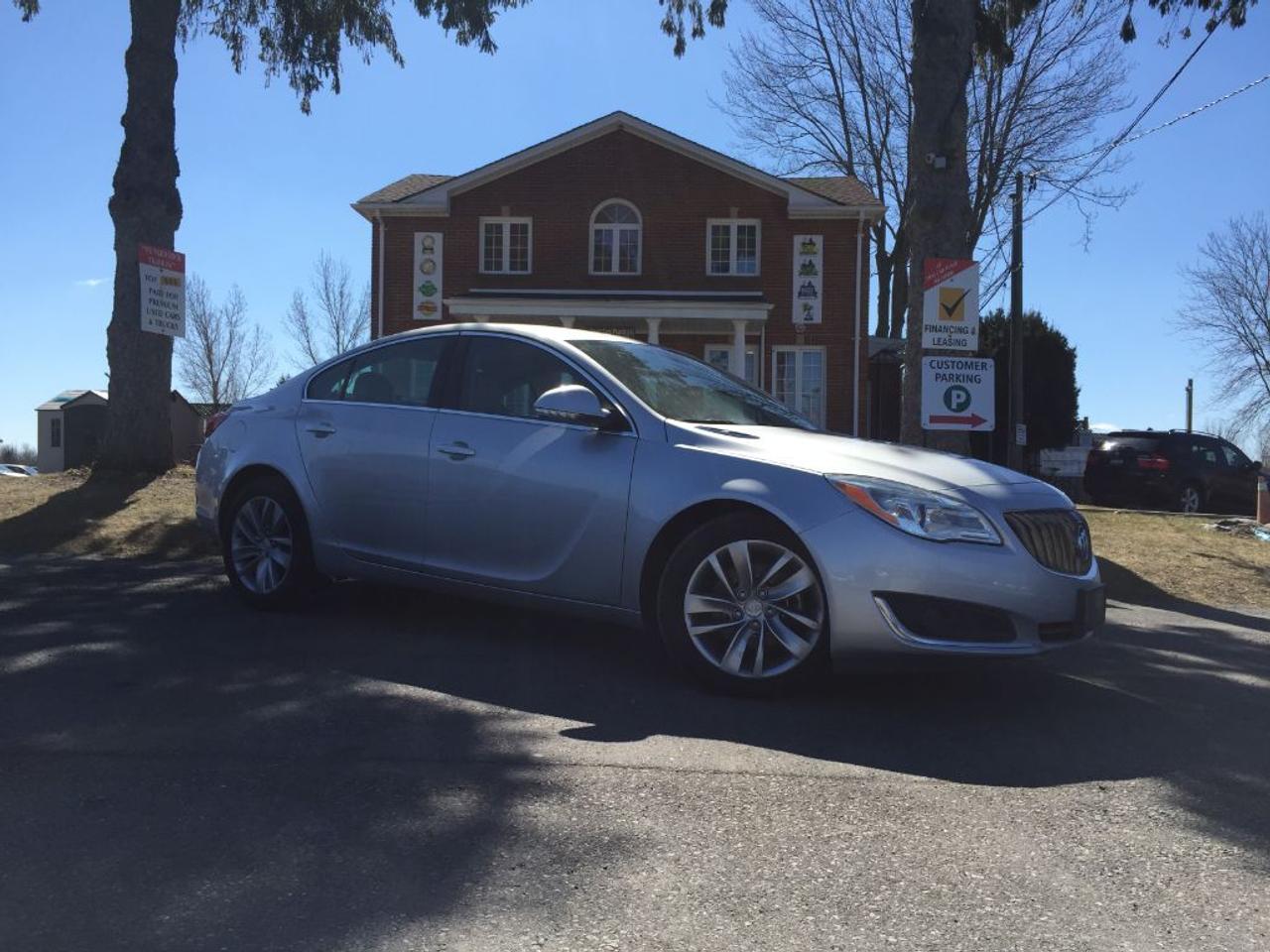 <p>This 2015 Buick Regal Turbo comes absolutely LOADED with BACKUP CAMERA, HEATED FRONT LEATHER SEATS, BLUETOOTH, WIFI HOTSPOT, LEATHER STEERING WHEEL, NAVIGATION, REAR CAM, 2X USB outlets along with AUX/CD/MP3 connectivity for your IPOD/IPHONE or ANDROID music playing device and many more awesome features. WONT LAST LONG!!! Call 1-519-686-7253 or Visit 443 Exeter Rd. That Car Place</p>
<ul>
<li class=li1><span class=s2>Voted&nbsp;<strong><em>#1 Best Used Car Dealership</em></strong>&nbsp;through 2014 - 2017 (4 yrs) in London, Ontario</span></li>
<li class=li1><span class=s2>Voted&nbsp;<strong><em>Top Choice Award</em></strong>&nbsp;in 2015 - 2017 (3 yrs)</span></li>
<li class=li1><span class=s2>Voted&nbsp;<strong><em>London&rsquo;s Readers&rsquo; Choice Award</em></strong>&nbsp;2014 and 2015&nbsp;</span></li>
<li class=li1><span class=s2><strong><em>A+</em></strong><strong><em>Better Business Bureau rating</em></strong></span></li>
<li class=li1><span class=s2>We have been in business for&nbsp;</span><span class=s4><strong>27yrs</strong></span><span class=s2><strong><em>&nbsp;</em></strong></span></li>
<li class=li1><span class=s2>Most liked used car dealer on social media in Canada</span></li>
<li class=li1><span class=s2>We use an exclusive 3rd party tool that accurately monitors vehicle prices to guarantee our customers get the best value.&nbsp;</span></li>
<li class=li1><span class=s2><strong><em>NO NEED FOR HAGGLING!&nbsp;</em></strong></span></li>
<li class=li1><span class=s2><strong><em>NO HIDDEN ADMIN. FEES!</em></strong></span></li>
<li class=li1><span class=s2><strong><em>Just honesty and integrity at no additional charge</em></strong></span></li>
<li class=li1><span class=s2>All vehicles:</span></li>
<ul>
<li class=li1><span class=s2>Go through Safety inspection with 30 days 100% safety related items warranty completed by us</span></li>
<li class=li1><span class=s2>With below 50% brakes will be replaced&nbsp;</span></li>
<li class=li1><span class=s2>Receive a semi-synthetic oil-lube-filter</span></li>
<li class=li1><span class=s2>Undergo Emissions test and an extensive inspection</span></li>
<li class=li1><span class=s2>Include a FREE CarProof Report</span></li>
<li class=li2><span class=s2>Purchased include FREE cleanup and detailing</span></li>
</ul>
<li class=li2><span class=s2>Our&nbsp;<em>Finance Specialists</em>&nbsp;will do their best to:</span></li>
<ul>
<li class=li2><span class=s2>Provide&nbsp;<strong><em>SAME-DAY APPROVALS</em></strong></span></li>
<li class=li2><span class=s2>Ensure achieving the&nbsp;<strong><em>LOWEST INTEREST RATE &</em></strong>&nbsp;<strong><em>BEST TERMS&nbsp;</em></strong>possible</span></li>
<li class=li2><span class=s2>Provide&nbsp;<strong><em>FULLY OPEN-END LOANS *pay them off any time with no penalty*</em></strong></span></li>
</ul>
<li class=li3><span class=s2>Whether its good, bad or no credit, bankruptcy, proposal, divorce or repossessions. $0 down Apply securely with confidence at&nbsp;<a href=http://bit.ly/2cg4WeM><span class=s5>http://bit.ly/2cg4WeM</span></a></span><span class=s6>&nbsp;</span></li>
<li class=li3><span class=s2>We make the buying process SIMPLE and STRESS-FREE, our reviews speak for themselves:</span></li>
<ul>
<li class=li4><span class=s8><strong><em>Google</em></strong><em>:</em></span><span class=s9><a href=http://bit.ly/2cK4fi3><span class=s10>http://bit.ly/2cK4fi3</span></a></span></li>
<li class=li5><span class=s8><strong><em>DealerRater:</em></strong></span><span class=s12><span class=s5><a href=http://bit.ly/2cIdFI1>http://bit.ly/2cIdFI1</a></span></span></li>
<li class=li5><em><strong>Reviewsii:</strong></em><a style=text-indent: -18pt; href=http://bit.ly/2ot45Ar>http://bit.ly/2ot45Ar</a><span style=text-indent: -18pt;>&nbsp;&nbsp;</span></li>
<li class=li5><span class=s8><strong><em>BBB:</em></strong></span><span class=s9>&nbsp;<a href=http://go.bbb.org/2cK5Cxd><span class=s5>http://go.bbb.org/2cK5Cxd</span></a></span></li>
</ul>
</ul>
<p>&nbsp;**Payments are based off qualifying monthly term $0 down & 4.9% interest. Qualifying term and rate of borrowing varies by lender. Example: The cost of borrowing on a vehicle with a purchase price of $10000 at 4.9% over 60 month term is $1499.78. Rates are subject to change without notice.&nbsp;</p>
