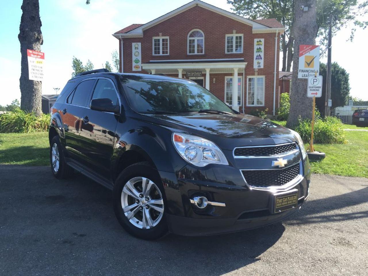 <p>This beautiful 2011 Chevrolet Equinox LT comes loaded with LEATHER HEATED SEATS, REMOTE START, REAR CAMERA, BLUETOOTH, NAVIGATION, AWD, SUNROOF, USB/AUX connectivity for your IPHONE/IPOD or ANDROID music playing device, STEERING WHEEL AUDIO CONTROLS, TINT and more. Call 1-519-686-7253 or Visit 443 Exeter Rd. That Car Place.&nbsp;</p>
<ul>
<li class=li1><span class=s2>Voted&nbsp;<strong><em>#1 Best Used Car Dealership</em></strong>&nbsp;through 2014 - 2017 (4 yrs) in London, Ontario</span></li>
<li class=li1><span class=s2>Voted&nbsp;<strong><em>Top Choice Award</em></strong>&nbsp;in 2015 - 2017 (3 yrs)</span></li>
<li class=li1><span class=s2>Voted&nbsp;<strong><em>London&rsquo;s Readers&rsquo; Choice Award</em></strong>&nbsp;2014 and 2015&nbsp;</span></li>
<li class=li1><span class=s2><strong><em>A+</em></strong><strong><em>Better Business Bureau rating</em></strong></span></li>
<li class=li1><span class=s2>We have been in business for&nbsp;</span><span class=s4><strong>27yrs</strong></span><span class=s2><strong><em>&nbsp;</em></strong></span></li>
<li class=li1><span class=s2>Most liked used car dealer on social media in Canada</span></li>
<li class=li1><span class=s2>We use an exclusive 3rd party tool that accurately monitors vehicle prices to guarantee our customers get the best value.&nbsp;</span></li>
<li class=li1><span class=s2><strong><em>NO NEED FOR HAGGLING!&nbsp;</em></strong></span></li>
<li class=li1><span class=s2><strong><em>NO HIDDEN ADMIN. FEES!</em></strong></span></li>
<li class=li1><span class=s2><strong><em>Just honesty and integrity at no additional charge</em></strong></span></li>
<li class=li1><span class=s2>All vehicles:</span></li>
<ul>
<li class=li1><span class=s2>Go through Safety inspection with 30 days 100% safety related items warranty completed by us</span></li>
<li class=li1><span class=s2>With below 50% brakes will be replaced&nbsp;</span></li>
<li class=li1><span class=s2>Receive a semi-synthetic oil-lube-filter</span></li>
<li class=li1><span class=s2>Undergo Emissions test and an extensive inspection</span></li>
<li class=li1><span class=s2>Include a FREE CarProof Report</span></li>
<li class=li2><span class=s2>Purchased include FREE cleanup and detailing</span></li>
</ul>
<li class=li2><span class=s2>Our&nbsp;<em>Finance Specialists</em>&nbsp;will do their best to:</span></li>
<ul>
<li class=li2><span class=s2>Provide&nbsp;<strong><em>SAME-DAY APPROVALS</em></strong></span></li>
<li class=li2><span class=s2>Ensure achieving the&nbsp;<strong><em>LOWEST INTEREST RATE &</em></strong>&nbsp;<strong><em>BEST TERMS&nbsp;</em></strong>possible</span></li>
<li class=li2><span class=s2>Provide&nbsp;<strong><em>FULLY OPEN-END LOANS *pay them off any time with no penalty*</em></strong></span></li>
</ul>
<li class=li3><span class=s2>Whether its good, bad or no credit, bankruptcy, proposal, divorce or repossessions. $0 down Apply securely with confidence at&nbsp;<a href=http://bit.ly/2cg4WeM><span class=s5>http://bit.ly/2cg4WeM</span></a></span><span class=s6>&nbsp;</span></li>
<li class=li3><span class=s2>We make the buying process SIMPLE and STRESS-FREE, our reviews speak for themselves:</span></li>
<ul>
<li class=li4><span class=s8><strong><em>Google</em></strong><em>:</em></span><span class=s9><a href=http://bit.ly/2cK4fi3><span class=s10>http://bit.ly/2cK4fi3</span></a></span></li>
<li class=li5><span class=s8><strong><em>DealerRater:</em></strong></span><span class=s12><span class=s5><a href=http://bit.ly/2cIdFI1>http://bit.ly/2cIdFI1</a></span></span></li>
<li class=li5><em><strong>Reviewsii:</strong></em><a style=text-indent: -18pt; href=http://bit.ly/2ot45Ar>http://bit.ly/2ot45Ar</a><span style=text-indent: -18pt;>&nbsp;&nbsp;</span></li>
<li class=li5><span class=s8><strong><em>BBB:</em></strong></span><span class=s9>&nbsp;<a href=http://go.bbb.org/2cK5Cxd><span class=s5>http://go.bbb.org/2cK5Cxd</span></a></span></li>
</ul>
</ul>
<p>&nbsp;**Payments are based off qualifying monthly term $0 down & 4.9% interest. Qualifying term and rate of borrowing varies by lender. Example: The cost of borrowing on a vehicle with a purchase price of $10000 at 4.9% over 60 month term is $1499.78. Rates are subject to change without notice.&nbsp;</p>