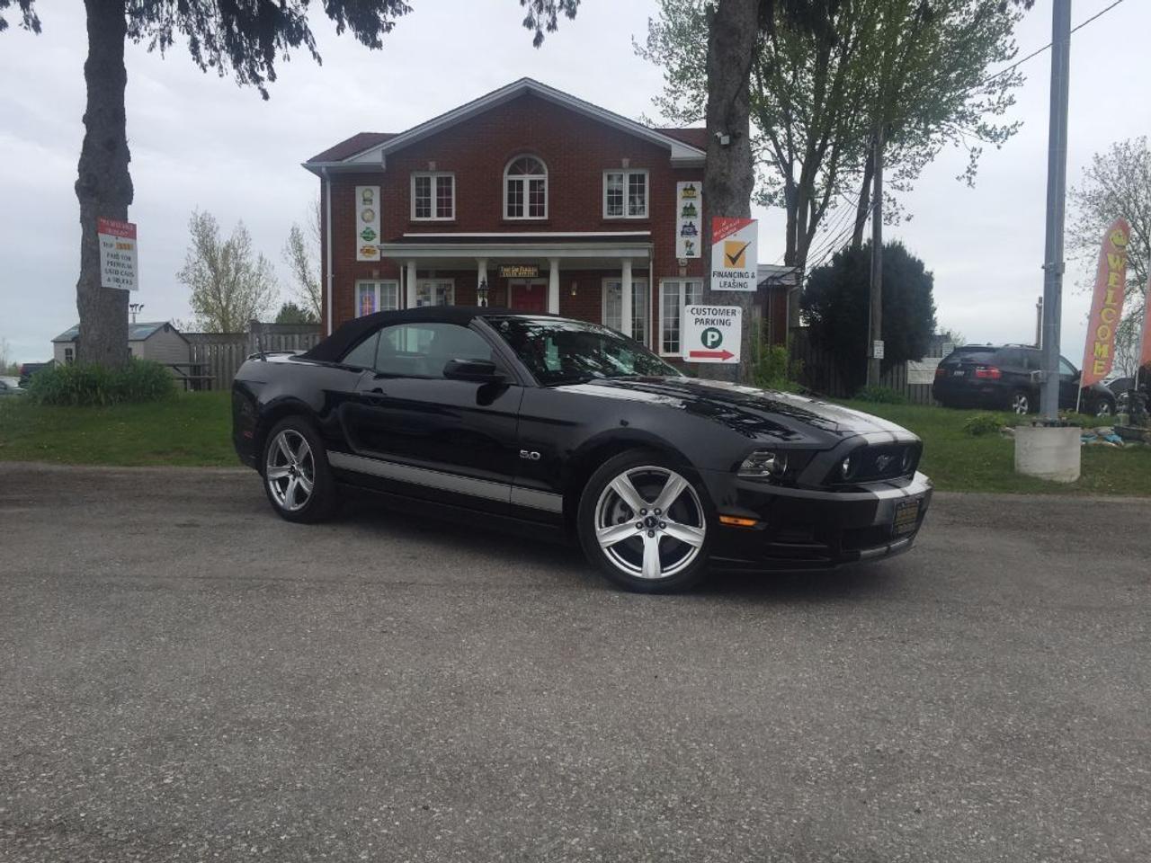 <p>This 2014 Ford Mustang GT Convertible is one sweet V8. Comes with HEATED LEATHER SEATS, BLUETOOTH, Microsoft Sync, STRIPE PACKAGE, HID headlights, STEERING WHEEL AUDIO CONTROLS, AUX connectivity for your IPHONE/IPOD or ANDROID music playing device and much more. WONT LAST LONG!!! This vehicle was previously used as a daily rental. Call 1-519-686-7253 or Visit 443 Exeter Rd. That Car Place.</p>
<ul>
<li class=li1><span class=s2>Voted&nbsp;<strong><em>#1 Best Used Car Dealership</em></strong>&nbsp;through 2014 - 2017 (4 yrs) in London, Ontario</span></li>
<li class=li1><span class=s2>Voted&nbsp;<strong><em>Top Choice Award</em></strong>&nbsp;in 2015 - 2017 (3 yrs)</span></li>
<li class=li1><span class=s2>Voted&nbsp;<strong><em>London&rsquo;s Readers&rsquo; Choice Award</em></strong>&nbsp;2014 and 2015&nbsp;</span></li>
<li class=li1><span class=s2><strong><em>A+</em></strong><strong><em>Better Business Bureau rating</em></strong></span></li>
<li class=li1><span class=s2>We have been in business for&nbsp;</span><span class=s4><strong>27yrs</strong></span><span class=s2><strong><em>&nbsp;</em></strong></span></li>
<li class=li1><span class=s2>Most liked used car dealer on social media in Canada</span></li>
<li class=li1><span class=s2>We use an exclusive 3rd party tool that accurately monitors vehicle prices to guarantee our customers get the best value.&nbsp;</span></li>
<li class=li1><span class=s2><strong><em>NO NEED FOR HAGGLING!&nbsp;</em></strong></span></li>
<li class=li1><span class=s2><strong><em>NO HIDDEN ADMIN. FEES!</em></strong></span></li>
<li class=li1><span class=s2><strong><em>Just honesty and integrity at no additional charge</em></strong></span></li>
<li class=li1><span class=s2>All vehicles:</span></li>
<ul>
<li class=li1><span class=s2>Go through Safety inspection with 30 days 100% safety related items warranty completed by us</span></li>
<li class=li1><span class=s2>With below 50% brakes will be replaced&nbsp;</span></li>
<li class=li1><span class=s2>Receive a semi-synthetic oil-lube-filter</span></li>
<li class=li1><span class=s2>Undergo Emissions test and an extensive inspection</span></li>
<li class=li1><span class=s2>Include a FREE CarProof Report</span></li>
<li class=li2><span class=s2>Purchased include FREE cleanup and detailing</span></li>
</ul>
<li class=li2><span class=s2>Our&nbsp;<em>Finance Specialists</em>&nbsp;will do their best to:</span></li>
<ul>
<li class=li2><span class=s2>Provide&nbsp;<strong><em>SAME-DAY APPROVALS</em></strong></span></li>
<li class=li2><span class=s2>Ensure achieving the&nbsp;<strong><em>LOWEST INTEREST RATE &</em></strong>&nbsp;<strong><em>BEST TERMS&nbsp;</em></strong>possible</span></li>
<li class=li2><span class=s2>Provide&nbsp;<strong><em>FULLY OPEN-END LOANS *pay them off any time with no penalty*</em></strong></span></li>
</ul>
<li class=li3><span class=s2>Whether its good, bad or no credit, bankruptcy, proposal, divorce or repossessions. $0 down Apply securely with confidence at&nbsp;<a href=http://bit.ly/2cg4WeM><span class=s5>http://bit.ly/2cg4WeM</span></a></span><span class=s6>&nbsp;</span></li>
<li class=li3><span class=s2>We make the buying process SIMPLE and STRESS-FREE, our reviews speak for themselves:</span></li>
<ul>
<li class=li4><span class=s8><strong><em>Google</em></strong><em>:</em></span><span class=s9><a href=http://bit.ly/2cK4fi3><span class=s10>http://bit.ly/2cK4fi3</span></a></span></li>
<li class=li5><span class=s8><strong><em>DealerRater:</em></strong></span><span class=s12><span class=s5><a href=http://bit.ly/2cIdFI1>http://bit.ly/2cIdFI1</a></span></span></li>
<li class=li5><em><strong>Reviewsii:</strong></em><a style=text-indent: -18pt; href=http://bit.ly/2ot45Ar>http://bit.ly/2ot45Ar</a><span style=text-indent: -18pt;>&nbsp;&nbsp;</span></li>
<li class=li5><span class=s8><strong><em>BBB:</em></strong></span><span class=s9>&nbsp;<a href=http://go.bbb.org/2cK5Cxd><span class=s5>http://go.bbb.org/2cK5Cxd</span></a></span></li>
</ul>
</ul>
<p>&nbsp;**Payments are based off qualifying monthly term $0 down & 4.9% interest. Qualifying term and rate of borrowing varies by lender. Example: The cost of borrowing on a vehicle with a purchase price of $10000 at 4.9% over 60 month term is $1499.78. Rates are subject to change without notice.&nbsp;</p>