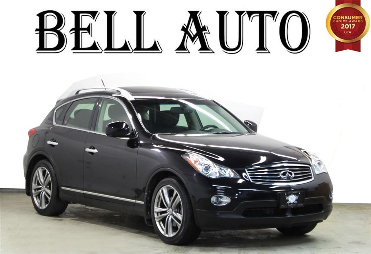 COME CHECK OUR INVENTORY! THIS INFINITI EX37 IS THE PERFECT CAR FOR YOU!!! WITH ITS SLEEK BODY AND 3.7L ENGINE YOUR DRIVE WILL ALWAYS BE A SMOOTH ONE! COME IN FOR A TEST DRIVE TODAY !  SOME GREAT FEATURES YOU CAN FIND ARE:   -SATELLITE RADIO  -HEATED SEATS  -NAVIGATION  AND SO MUCH MORE!   VEHICLE CONDITIONING: This vehicle has been kept in fantastic condition. This car will have you feeling like your driving on a cloud with its amazing performance. Interior is immaculate and holds no odor or stains on either the carpets or headliner, as well the leather seats have no tears in them.   IF YOU WOULD LIKE MORE INFORMATION ON THIS VEHICLE FEEL FREE TO CALL 1- 877- 854- 4872 OR COME TO BELL AUTO TODAY TO VIEW THE CAR! FINANCE ANY CREDIT! ~ ACCEPT VEHICLE TRADE-INS! ~ COME TODAY FOR YOU NEW VEHICLE!  You will have a pleasant shopping experience that is fun, informative, and never high pressured. Stop by our dealership or give us a call for more information. All vehicles can be Safety Standards Certificate for an additional $399, if no Safety Standards Certificate then as per OMVIC Regulations the vehicle is deemed to be not drivable, no Safety Standards Certificate. At Bell Auto our number one goal is to provided excellent customer service to all of our customers.   We offer the lowest vehicle prices in the market in addition to best financial banks available to provide you with the lowest and most affordable interest rates & monthly payments. In addition we have two certified mechanical and a mechanical shop, detailing and service department in the back of our dealership. Our customer relationship means the most to our company as we have been in business for 16 plus years, with a selection of inventory of over 200 vehicles. Come today to our spacious family environment showroom, or staff is delighted to meet all of you.   Bell Auto is a OMVIC Dealership that has a A+ Rating on the Better Business Bureau, 2 Year winners of the Consumer Choice Awards for the Best Dealership In the G.T.A. and Surrounding Areas, The Readers Choice Award Winners for Detailing, Over All Dealership, Import Dealership and Used Car Dealership