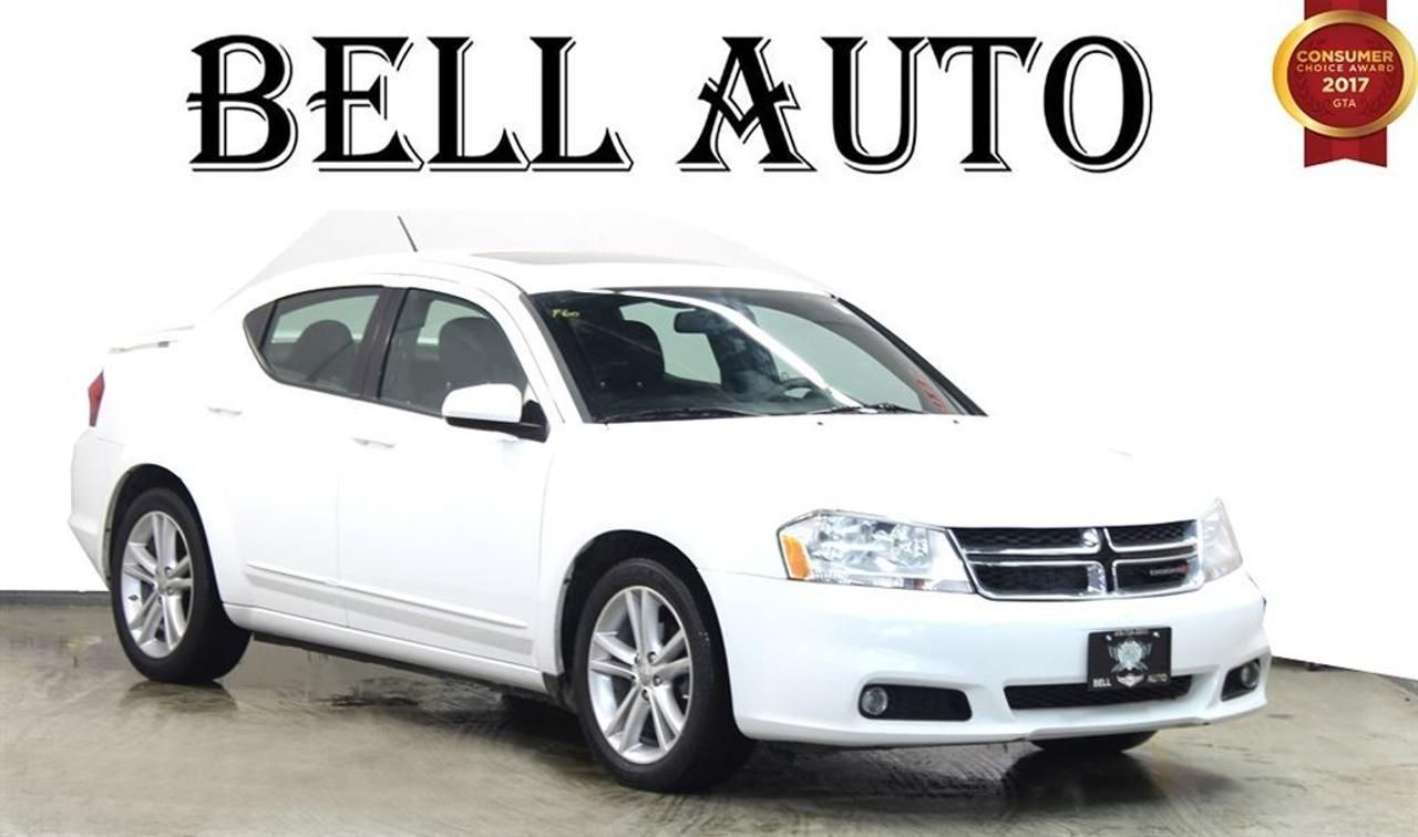 COME CHECK OUT THIS AMAZING DODGE AVENGER! WITH ITS SLEEK BODY DESIGN AND 2.4L ENGINE YOUR DRIVE WILL ALWAYS BE A SMOOTH ONE !   SOME GREAT FEATURES YOU CAN FIND SUCH AS;  -POWER SUNROOF  -HEATED SEATS  -VOICE COMMAND  VEHICLE CONDITIONING: This vehicle has been kept in fantastic condition. This car will have you feeling like your driving on a cloud with its amazing performance. Interior is immaculate and holds no odor or stains on either the carpets or headliner, as well the leather seats have no tears in them.   IF YOU WOULD LIKE MORE INFORMATION ON THIS VEHICLE FEEL FREE TO CALL 1- 877- 854- 4872 OR COME TO BELL AUTO TODAY TO VIEW THE CAR! FINANCE ANY CREDIT! ~ ACCEPT VEHICLE TRADE-INS! ~ COME TODAY FOR YOU NEW VEHICLE!  You will have a pleasant shopping experience that is fun, informative, and never high pressured. Stop by our dealership or give us a call for more information. All vehicles can be Safety Standards Certificate for an additional $399, if no Safety Standards Certificate then as per OMVIC Regulations the vehicle is deemed to be not drivable, no Safety Standards Certificate. At Bell Auto our number one goal is to provided excellent customer service to all of our customers.   We offer the lowest vehicle prices in the market in addition to best financial banks available to provide you with the lowest and most affordable interest rates & monthly payments. In addition we have two certified mechanical and a mechanical shop, detailing and service department in the back of our dealership. Our customer relationship means the most to our company as we have been in business for 16 plus years, with a selection of inventory of over 200 vehicles. Come today to our spacious family environment showroom, or staff is delighted to meet all of you.   Bell Auto is a OMVIC Dealership that has a A+ Rating on the Better Business Bureau, 2 Year winners of the Consumer Choice Awards for the Best Dealership In the G.T.A. and Surrounding Areas, The Readers Choice Award Winners for Detailing, Over All Dealership, Import Dealership and Used Car Dealership