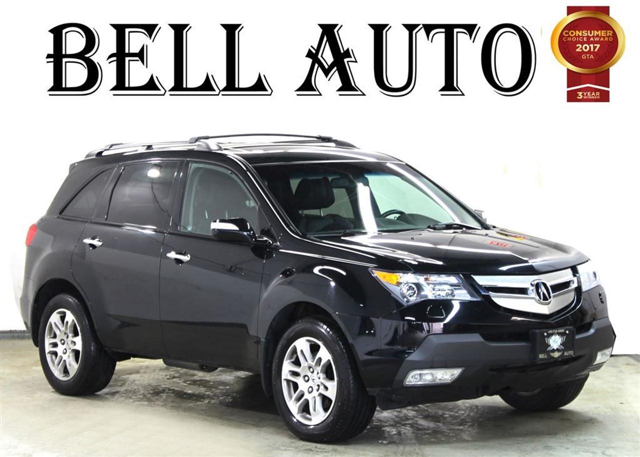 Load your family into the 2009 Acura MDX! A premium SUV seating as many as 7 occupants with ease! This vehicle has achieved Certified Pre-Owned status, by passing Acuras comprehensive certification process, including a 150-point inspection! Acura prioritized practicality, efficiency, and style by including: power front seats, turn signal indicator mirrors, and leather upholstery. A 3.7 liter V-6 engine pairs with a sophisticated 5 speed automatic transmission, and for added security, dynamic Stability Control supplements the drivetrain. Our team is professional, and we offer a no-pressure environment. Wed be happy to answer any questions that you may have. We are here to help you.All vehicles can be Safety Standards Certificate for an additional $399, if no Safety Standards Certificate then as per OMVIC Regulations the vehicle is deemed to be not drivable, no Safety Standards Certificate
