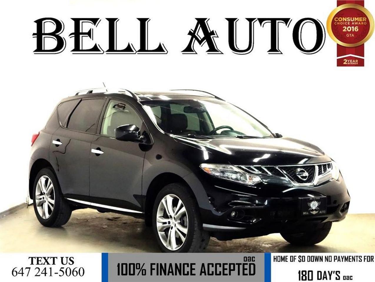Hurry and take advantage now! Climb inside the 2011 Nissan Murano! Maximum utility meets passenger comfort in the midsize segment! Top features include cruise control, an automatic dimming rear-view mirror, sunroof , and seat memory. It features an automatic transmission, all-wheel drive, and a 3.5 liter 6 cylinder engine.     The condition of the vehicle is superb! There is no smell or odor inside the vehicle. This is the perfect family vehicle for its style, comfort and stability while having less than 140kms.     Bell Auto is a Quality Pre-Owned dealership located at 1127 Finch Avenue West. This dealership has dedicated 16 plus years into to Auto industry; being able to provide exceptional customer service, financing for all credits available and the best quality vehicles. Come visit us today! We enjoy the challenge of meeting and exceeding any high exceptions your my have.   All vehicles can be Certified & E-Tested for an additional $399, if not Certified & E-Test then as per OMVIC Regulations the vehicle is deemed to be not drivable, not e-tested, and not certified
