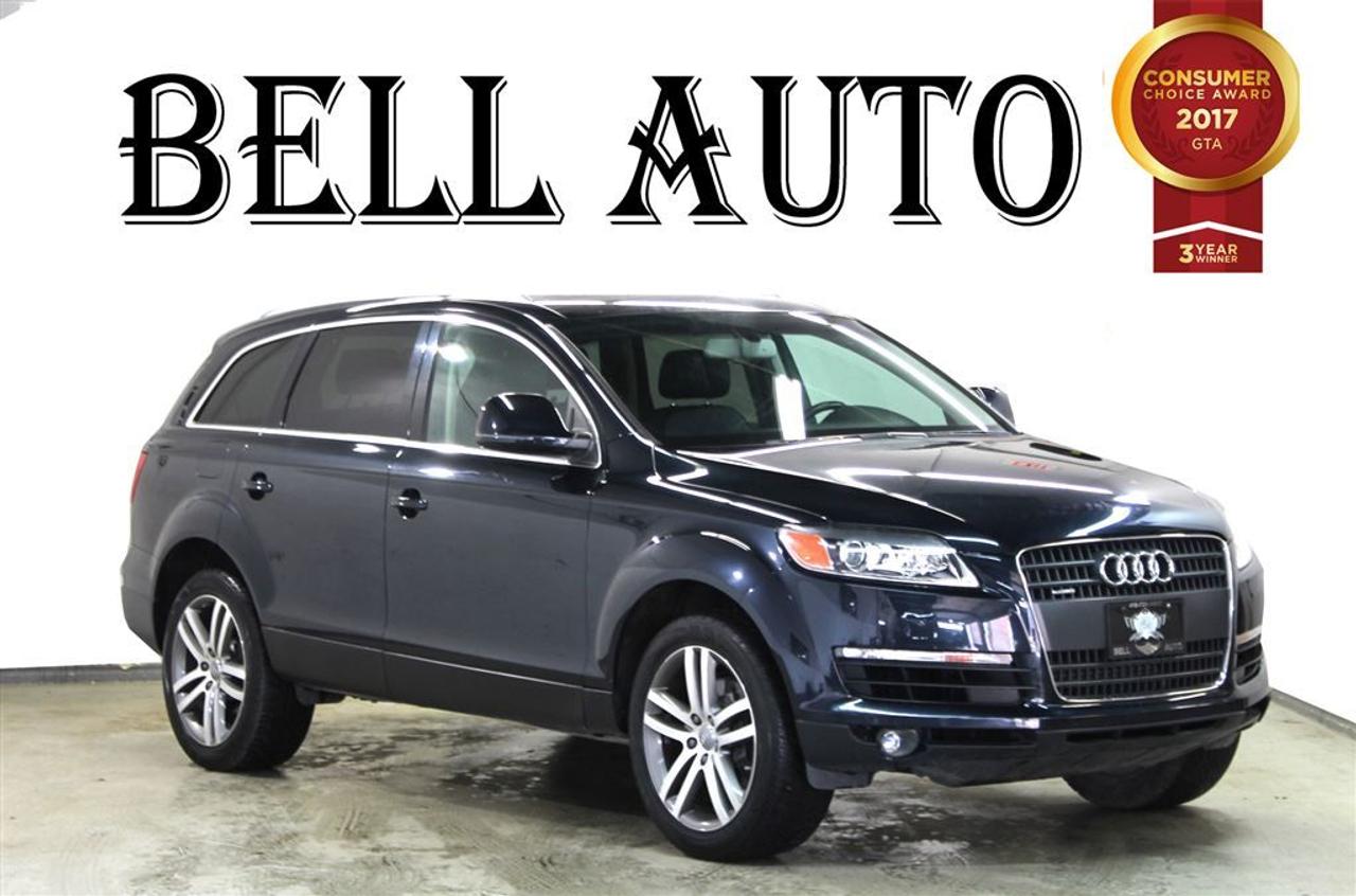 Climb inside the 2009 Audi Q7! Brimming with advanced technology inside and out, this vehicle injects its segment with exhilarating performance and paradigm-shifting design! This vehicle has achieved Certified Pre-Owned status, by passing Audis comprehensive certification process, including a comprehensive 300-plus-point inspection! All of the premium features expected of an Audi are offered, including: power trunk closing assist, rear wipers, and seat memory. A 3.6 liter V-6 engine pairs with a sophisticated 6 speed automatic transmission, and for added security, dynamic Stability Control supplements the drivetrain. Wed also be happy to help you arrange financing for your vehicle. Come on in and take a test drive!All vehicles can be Safety Standards Certificate for an additional $399, if no Safety Standards Certificate then as per OMVIC Regulations the vehicle is deemed to be not drivable, no Safety Standards Certificate