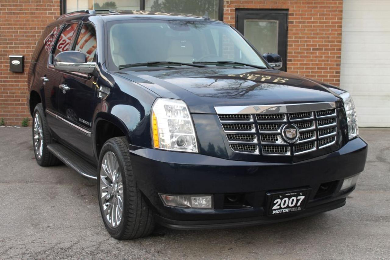 GORGEOUS SUV - TOP OF THE LINE - NAVIGATION, REAR VIEW CAMERA, 3RD ROW SEATING (8 PASSENGER), BACKUP SENSORS, BLUETOOTH, HEATED SEATS, HEATED STEERING WHEEL, UPGRADED PREMIUM WHEELS, KEYLESS ENTRY, DUAL ZONE CLIMATE CONTROL PLUS REAR CLIMATE CONTROL, FOG LIGHTS, AUX, SIRIUS XM RADIO, CD/RADIO AM FM, PLUS SO MUCH MORE! WELL MAINTAINED AND IN EXCEPTIONAL CONDITION! ALL SERVICE UP TO DATE! THIS VEHICLE IS CARPROOF VERIFIED - CLEAN TITLE - NO ACCIDENTS! THIS CADDY COMES FULLY CERTIFIED, AND ALSO COMES WITH A COMPLIMENTARY 24 MONTH POWERTRAIN WARRANTY INCLUDED IN THE PRICE! FINANCING AVAILABLE - OAC! *NO HIDDEN FEES* YOU JUST PAY PRICE PLUS TAX! 

UCDA Member - Buy With Confidence! 

Our Price Includes: 

1.Ontario Safety Standard Certificate. 
2.Vehicle Emission Test. 
3.Administration Fee. 
4.CARPROOF Vehicle History Report. . 
5.*24 Month Powertrain - Engine Transmission - Warranty.* 

Taxes and licensing are not included in the price. 

We accept all types of credit cards. 

We are open 7 days a week! 

Motorfield 
475 Kennedy Rd 
Toronto, ON M1K 2A9 
Office: 1 (800) 270 3065 
Direct: (416) 270 3012 
Email: sales@motorfield.ca
Web: motorfield.ca