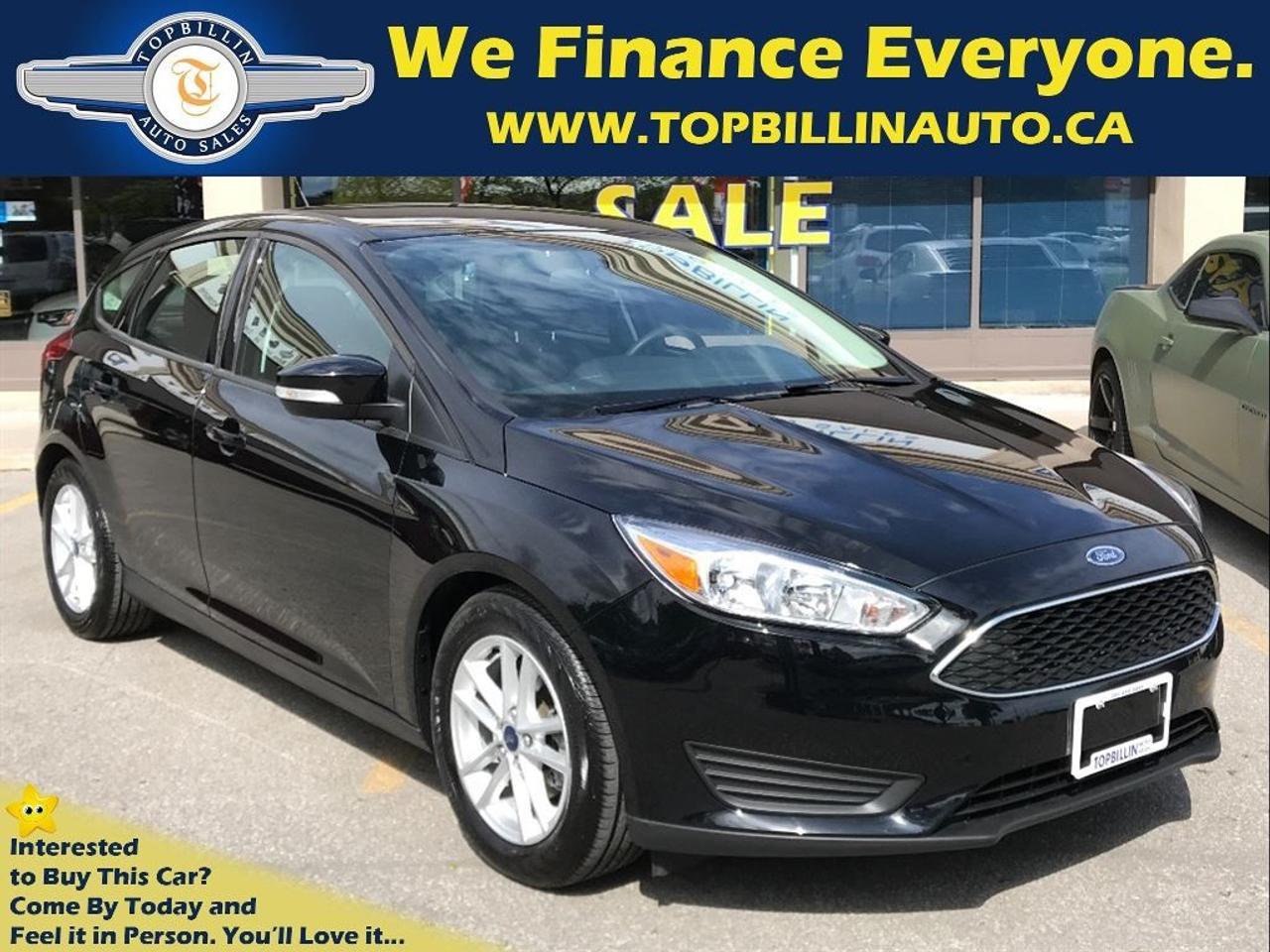 1 OWNER, Local Ontario Ford Focus HB with Clean Carproof - Accident Free, NOT A RENTAL. ....Radiating premium good looks inside and out, our 2016 Ford Focus SE Hatchback offers impressive handling, efficiency and absolute comfort! You will certainly be impressed with the crisp punch this 160hp 2.0 Liter 4 Cylinder delivers. The 6 Speed automatic transmission shifts and handles smoothly for an enjoyable ride that pulls in up to 36mpg.     Whether youre headed to work or play, the 2016 Ford Focus SE is just simply fun to drive! Youll love the modern look with alloy wheels and automatic quad beam headlights! Everything was designed with the driver in mind from a trip computer, power accessories, rear view camera, front center storage console and plenty of head and leg room. Youll also appreciate a MyKey and the SYNC voice-activated phone and audio player interface with Bluetooth, a six-speaker sound system, steering-wheel mounted audio controls, CD player and auxiliary audio jack. This hatchback has plenty of cargo space to keep your active lifestyle on the go with you.     The Ford Focus has a great reputation for safety! Six standard airbags, electronic stability control, anti-lock brakes and tire pressure monitoring all ensure the safest ride possible. Call us Now... We Know You Will Enjoy Your Test Drive Towards Ownership!    Used Car Loan, Financing, Leasing for Company or Personal use is available at the LOWEST possible rate! OAC. **Haggle Free**Hassel Free**fair Pricing**  ------------------------------------------------------------------------------------------------------------------   Discover your Exclusive used car loan offer with Easy financing application and a proven way to save money. We offer used car loans for everyone! Good credit car loans, Bad Credit Car loans, No credit car loans, Newcomers to Canada car loans & used car leasing. Used car loan rates start at %4.9, Do Not pay up to 90 days OAC. Apply Today! Secure, No obligation, you will love the results. www.topbillinauto.ca   Cost of borrowing $10,000 @ %4.9 over 60M is $1,300  ------------------------------------------------------------------------------------------------------------------   WE FINANCE EVERYONE. 100% APPLICATIONS ACCEPTED. Apply Today, Drive Tomorrow! WE CAN HELP!   ------------------------------------------------------------------------------------------------------------------  FREE 2 YEARS WARRANTY INCLUDES UNLIMITED KILOMETERS, $600 PER CLAIM, COVERS (ENGINE, TRANSMISSION, DIFFERENTIAL, HEAD GASKET & ETC.) CANADA WIDE. Warranty Upgrade is Available. AS PER OMVIC REGULATION STANDARDS  VEHICLE IS NOT DERIVABLE, NOT CERTIFIED AND NOT E-TESTED. CERTIFICATION AND E-TEST AVAILABLE FOR FIVE HUNDREDS AND NINETY FIVE DOLLARS. THIS VEHICLE WILL BE DRIVABLE AFTER CERTIFICATION IS DONE!!! YOU DON&rsquo;T HAVE TO PAY FOR SAFETY CERTIFICATE, YOU CAN SAFETY THROUGH YOUR OWN MECHANIC. SOME VEHICLES MAY COME WITH VALID E-TEST!!! TO LEARN MORE ABOUT THIS RULE PLEASE CONTACT DEALER. TOPBILLIN AUTO SALES serving customers from all over Ontario including: GTA, Toronto, Scarborough, Mississauga, Vaughan, Richmond Hill, Markham, Oshawa, Pickering, Ajax, Whitby, Hamilton, Burlington, Brampton, Kitchener, Waterloo, Milton, Oakville, Newmarket, Aurora, Barrie and London. FOR ALL PROMOS AND FINANCING SOME RESTRICTIONS MAY APPLY. Cant you find your desired vehicle in our inventory? NO Problem! We find your ideal vehicle. Call us today!  ------------------------------------------------------------------------------------------------------------------   We sell and ship cars across Canada & the USA at the lowest possible cost, delivered to your door.   ------------------------------------------------------------------------------------------------------------------  Indoor Showroom Location: 7855 KEELE ST, VAUGHAN, ON, L4K1Y6 (JUST NORTH OF HWY7 ON KEELE ST.) BUSINESS HOURS: Mon-Fri 9:30 AM to 7:30 PM, Saturday 10 AM to 5 PM, Sunday 12 PM to 4 PM