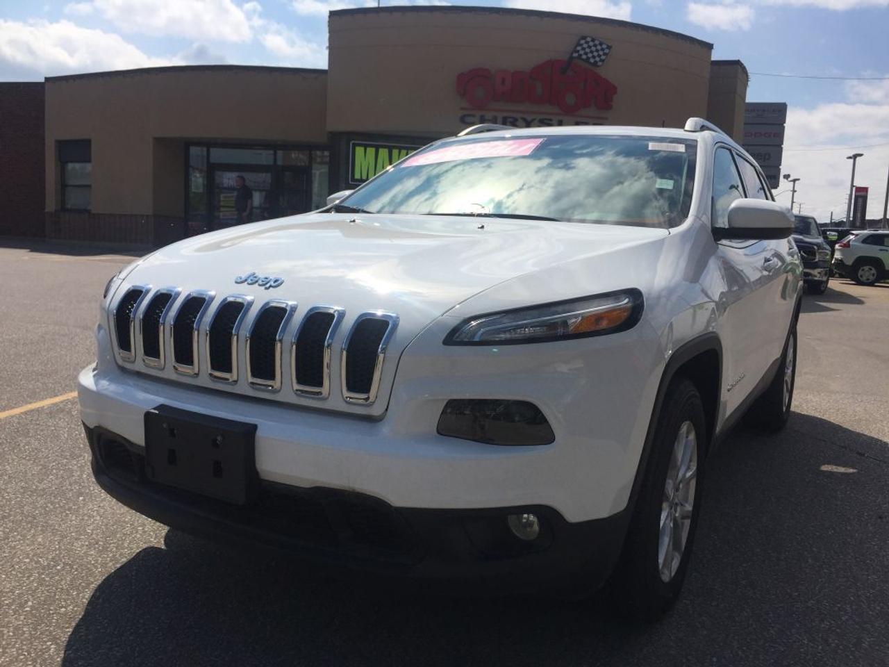 **2016 JEEP CHEROKEE NORTH. THIS CHEROKEE FEATURES A V6 ENGINE 8 SPEED AUTOMATIC TRANSMISSION, LEATHER SEATS, POWER DRIVERS SEAT, PARKVIEW CAMERA, REMOTE START SYSTEM, TRAILER TOW GROUP (TOW RATING OF UP TO 4500LBS) COMFORT AND CONVENIENCE GROUP, HEATED FRONT SEATS, HEATED STEERING WHEEL, PASSIVE ENTRY, HEATED WINDSHIELD, HEATED MIRROS, KEYLESS ENTRY,BLUETOOTH, AND MUCH MORE. FORMER DEALER DEMONSTRATOR. VEHICLE LOCATED AT ROADSPORT CHRYSLER, 2851 EGLINTON AVE EAST TORONTO, ONTARIO.