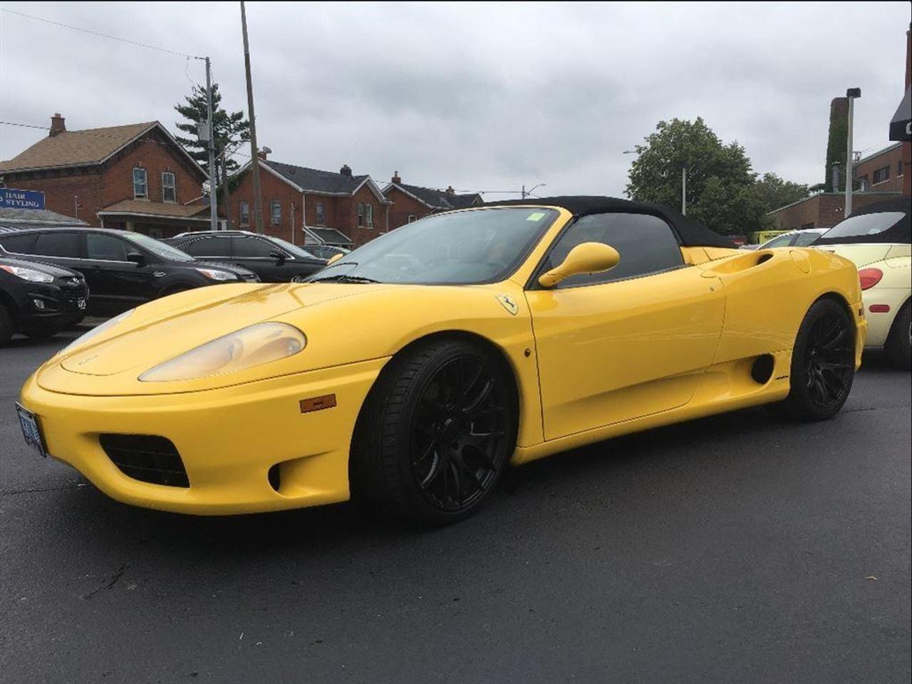 ABSOLUTELY STUNNING GAILLO MODENA YELLOW CONVERTIBLE WITH ONLY 62,280 KM! MUST SEE THIS 360 SPIDER F1 TO APPRECIATE THE POWER, PERFORMANCE, AND THE BEST PRODUCTION SPIDER MARANELLO HAD EVER PRODUCED AT THAT TIME! REGULARILY SERVICED, TIMING BELT SERVICE COMPLETED MAY-26-2017 . VEHICLE CURRENTLY HAS BLACK WHEELS BUT COMES WITH THE OEM WHEELS SEEN IN THE PHOTOS. CALL US TODAY AT (877) 663-9248 TO SCHEDULE YOUR TEST DRIVE ...    Everything we do is focused on providing absolute clarity so that you can make an informed, worry free decision with confidence. No Hassles, No Haggles, No Hidden Administration or other fees, just our best price plus taxes and licensing! Our prices include full comprehensive inspection, reconditioning, safety check, professional detailing, and free car-proof report.    Family owned and operated since 2001, long standing UCDA and OMVIC member with over 10,000 vehicles sold! We are in the people business and treat everybody like family by providing superior customer service and top Quality Certified Pre-owned Used Cars!    To simplify your experience we provide fast turnarounds and same day approvals. Our dedicated Finance specialists offer:    &bull; Flexible and competitive financing options including prime and non-prime  &bull; Comprehensive warranty packages, and after-market services  &bull; Unique partnership with all the major banks offering programs for new Canadians, poor credit, credit rebuilding, and no credit  &bull; Buy now and do not pay any payments for 180 days O.A.C. The interest for that period will be amortized over the full length of the loan    Give us an opportunity, and you will see why Cars Unlimited Niagara is one of the fastest growing pre-owned car dealership and the premier destination for luxury, performance, and exotic vehicles in the region! Please visit our website www.carsunlimitedniagara.com or contact our dealership at (877) 663-9248 with any questions in regards to verifying details on options or features of our vehicles ...!