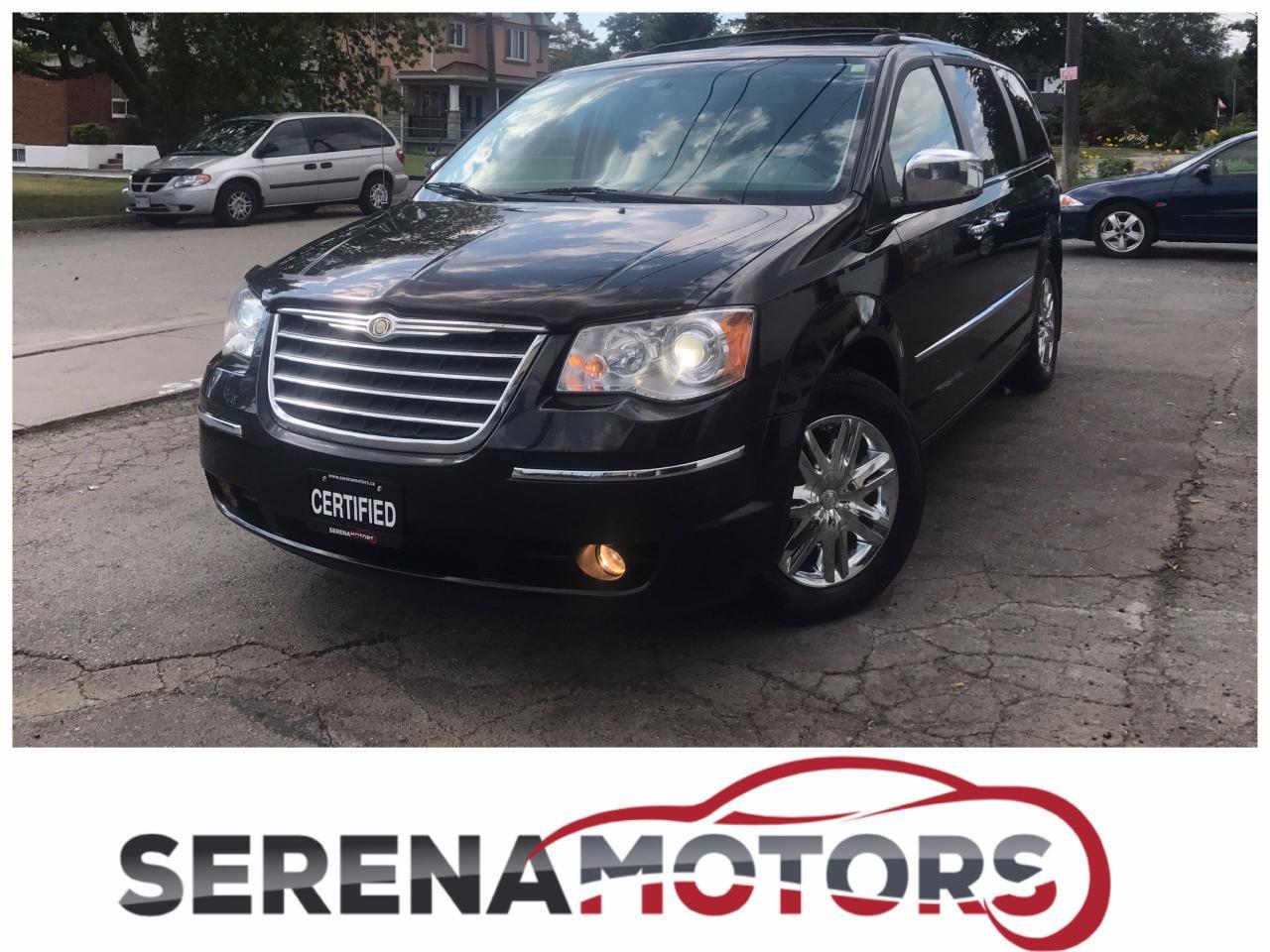 *******SERENA MOTORS LTD*******
ONTARIO REGISTERED DEALER - OMVIC APPROVED - UCDA MEMBER - BUY WITH CONFIDENCE

www.serenamotors.ca

2009 CHRYSLER TOWN $ COUNTRY LIMITED
$9.995 + taxes & licensing

* CERTIFIED *

* 150K*

*ONE OWNER*

* NO ACCIDENTS *

* TOP OF THE LINE *

* FULLY LOADED* 4.0L, AUTOMATIC TRANSMISSION, ALLOY CHROME WHEELS, POWER HEATED LEATHER MEMORY SEATS, POWER WINDOWS, POWER DOORS, POWER MIRRORS, POWER SLIDING DOORS, POWER TAILGATE, AUTOMATIC AC, CRUISE CONTROL, NAVI, BACK UP CAMERA,BACK UP SENSORS DUAL DVDS ON BOARD TRIP COMPUTER,USB/AUX INPUT, BLUETOOTH, XENON LIGHTS, KEYLESS ENTRY, TWO SET OF KEYS, REMOTE STARTER AND MORE...

*NO ACCIDENTS* CARPROOF INCLUDED IN THE AD.

* NEW BRAKES *

COMES FULLY CERTIFIED & E-TESTED, FRESH OIL CHANGE+FILTER & AIR FILTER, CARPROOF REPORT ALL AT NO EXTRA CHARGE TO YOU.

SALES TAX+LICENSING EXTRA.

NO HIDDEN FEES.

WE ARE LOCATED AT 379 DUNDAS STREET EAST, MISSISSAUGA ON, L5A 1X4

FOR MORE INFO VISIT OUR WEBSITE www.serenamotors.ca

6479921287

VEHICLE OPTIONS:
Air Conditioning
Cruise control
DVD player/TV
Navigation system (GPS)
Power locks
Power mirrors
Power sliding doors
Power steering
Power trunk
Remote keyless entry
Tilt wheel
Power windows
Rear window defroster
Rear window wiper
Tinted glass
CD changer
CD player
Premium audio
Satellite radio
Bucket seats
Heated seats
Leather seats
Memory seats
Power seats
Third-row seating
Airbag: driver
Airbag: passenger
Airbag: side
Alarm
Anti-lock brakes
Backup sensor
Fog lights
Traction control
Alloy wheels
Bluetooth
Roof rack
Spoiler
Tow package