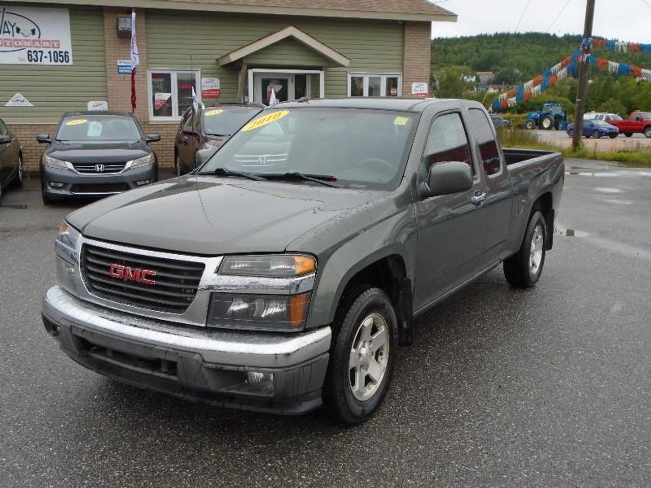 LOCATED AT
<a href=http://http://www.fairwayhonda.com rel=external>Fairway Honda</a>
30 Confederation Drive
Corner Brook  A2H-6T2
(709) 634-8881
1 (877) 373-5681

THIS IS A GREAT LITTLE TRIP FOR THOSE TRIPS UP IN THE COUNTRY....HARD TO FIND TRUCKS AT THIS PRICE POINT. THE 2010 GMC CANYON IS FULLY INSPECTED AND COMES EQUIPPED WITH AUTOMATIC TRANSMISSION, CRUISE CONTROL, AIR CONDITIONING, CD AUDIO SYSTEM AND MORE. WITH ITS ECONOMICAL 4 CYLINDER ENGINE, THOSE EXPENSIVE BIG TRUCK FILL UPS ARE A THING OF THE PAST.

Warranty is Available.