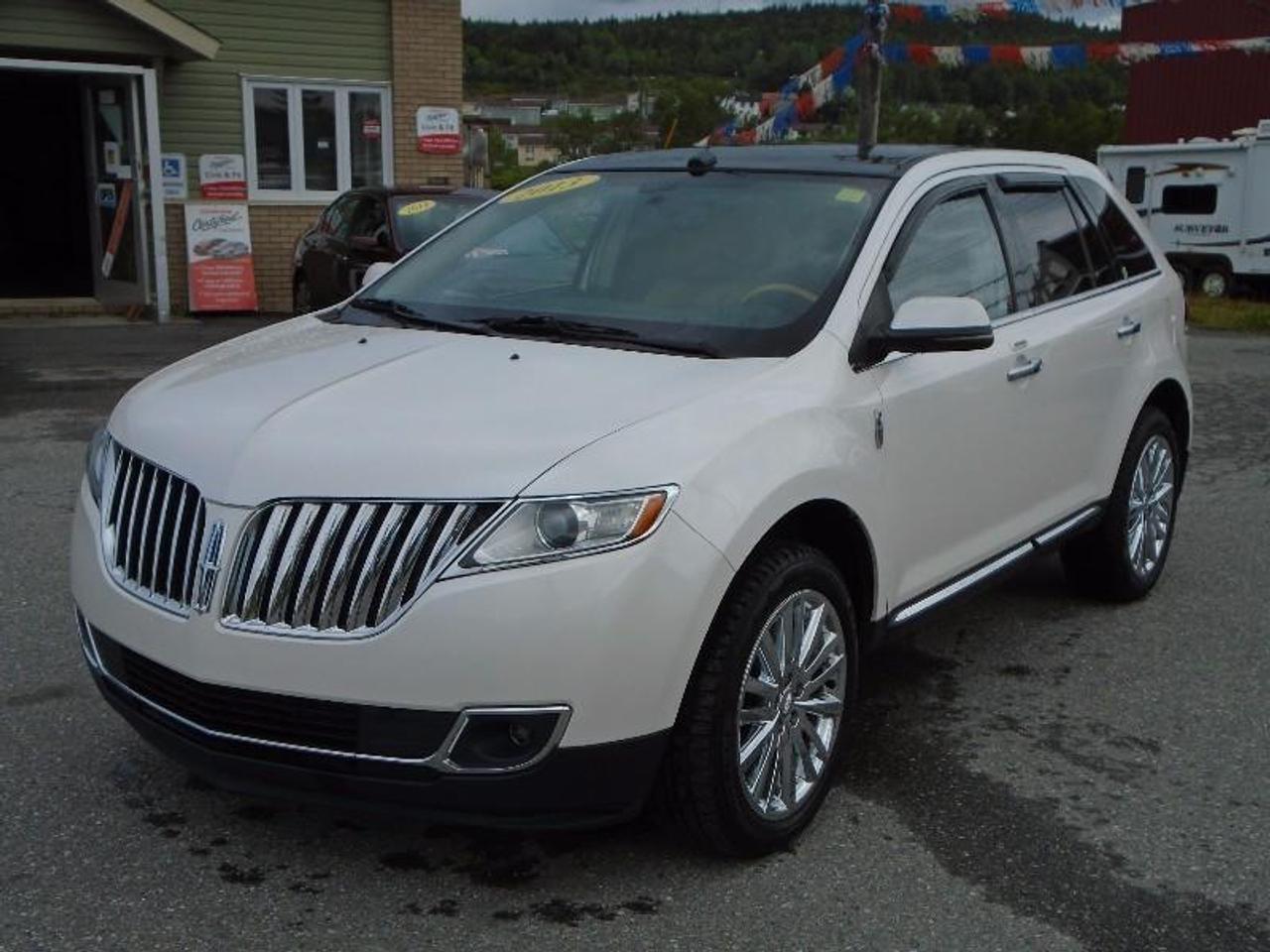 LOCATED AT
<a href=http://http://www.fairwayhonda.com rel=external>Fairway Honda</a>
30 Confederation Drive
Corner Brook  A2H-6T2
(709) 634-8881
1 (877) 373-5681

THIS 2013 LINCOLN MKX AWD IS AMAZING IN TRI COAT CRYSTAL CHAMPAGNE WHITE - THE ULTIMATE LUXURY VEHICLE WITHOUT THE STICKER SHOCK!! THIS LINCOLN MKX HAS TOO MANY OPTIONS TO LIST BUT HERE ARE A FEW:

HEATED & COOLED LEATHER SEATS, POWER SEATS WITH MEMORY, HEATED STEERING WHEEL, FULL POWER PANORAMIC SUNROOF, REMOTE START, REMOTE POWER LIFTGATE, NAVIGATION, 20 CHROME WHEELS WITH PERELLI TIRES, AND THE LIST GOES ON....COME IN TODAY FOR A DEMONSTRATION OF ALL THE FEATURES OF THIS GEM!!

Remainder of Factory Warranty.