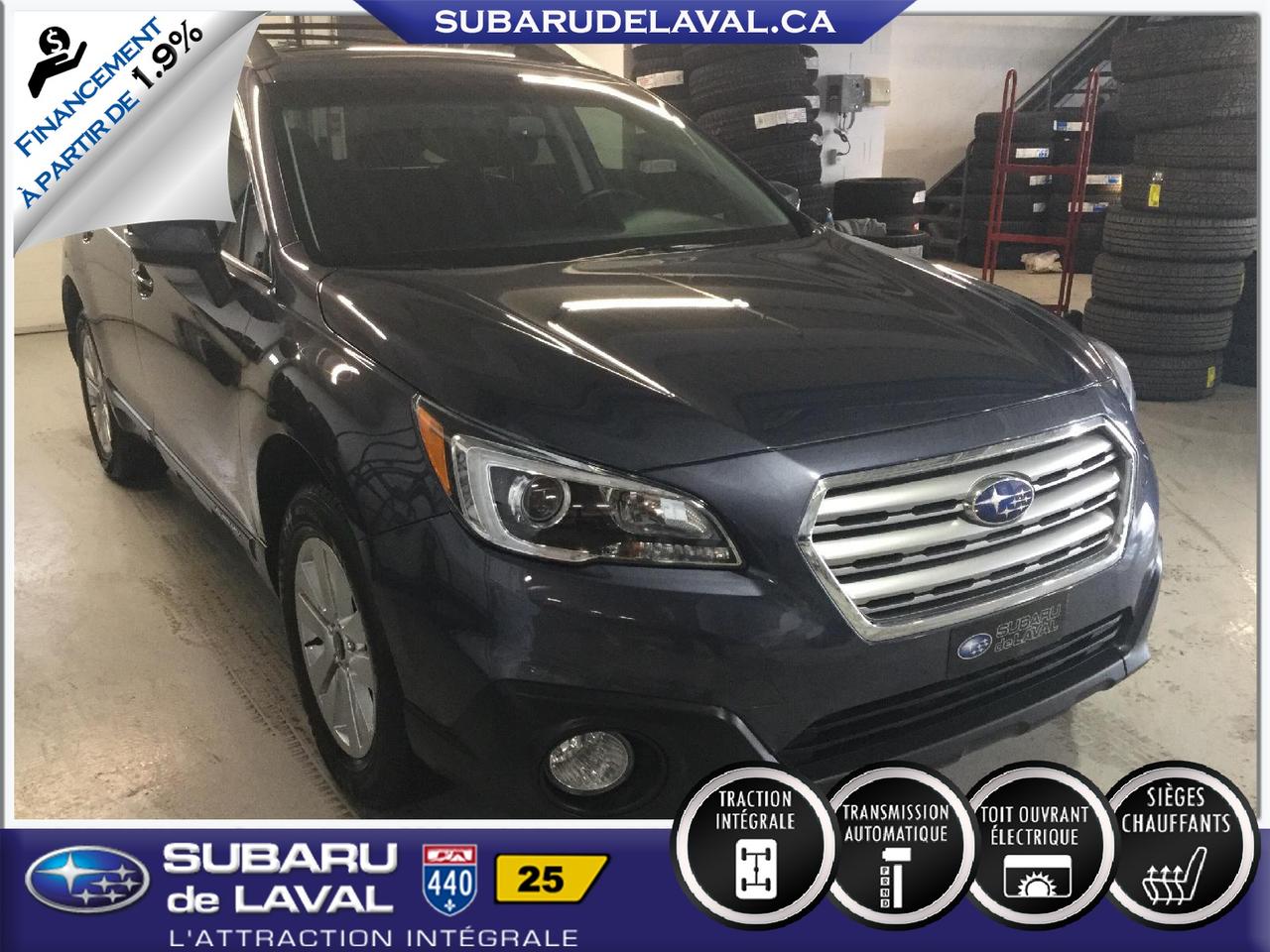 <a href=https://www.subarudelaval.ca/occasion/Subaru-Outback-2015.html>https://www.subarudelaval.ca/occasion/Subaru-Outback-2015.html</a>

Caméra de recul, Toit ouvrant électrique, X-Mode, Détection dangle mort,Sièges avant chauffants, Phares automatiques, Contrôle de la température automatique à deux zones, Hayon à commande électrique, Siège conducteur à dix réglages électriques, Phares antibrouillards, Bluetooth (mains libres) et plus encore !!
