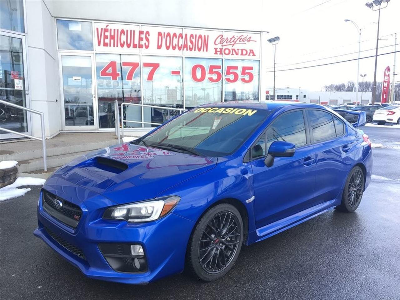 <a href=https://www.autoaubaine.com/Subaru-WRX STI-c7026273.html>https://www.autoaubaine.com/Subaru-WRX STI-c7026273.html</a>

Wow Fraîchement arrivé au concessionnaire, Impeccable, Garantie de 7 ans/140 000 km complète inclus du manufacturier transférable dune valeur de 3 000$, Antirouille garantie 10 ans, Système de repérage TAG, Jamais accidenté, Faites-vite ! À voir !    Chez Honda Terrebonne, la place où trouvez un véhicule doccasion Tout nos véhicules sont inspectés par nos techniciens certifiés Honda Financement facile sur place, 1ere, 2ieme et 3ieme chance au crédit Livraison rapide Historique Carproof sur tous nos véhicules Programme VIP disponible! Prix et qualité imbattable Garanties mécanique supplémentaire disponible - Chaque véhicule est unique - Donnez-nous un coup de fil pour plus dinformations - Nous prenons tout type de véhicule en échange Toyota, Mazda, Nissan, Acura, Hyundai, Ford, Volkswagen, Chevrolet, Kia, Dodge, Subaru, Bmw, Infiniti, Suzuki, Mercedes, Volvo, Audi, Chrysler, Jeep Ouvert le Samedi Honda Terrebonne est la référence en vente de véhicules doccasions au Québec 450-477-0555
