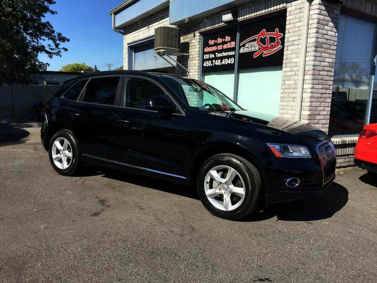 <a href=https://www.autoaubaine.com/Audi-Q5-c6926270.html>https://www.autoaubaine.com/Audi-Q5-c6926270.html</a>

2016 AUDI Q5 2.0 TFSI QUATTRO KOMFORT PKG EN SUPERBE CONDITION MECANIQUE ET ESTHETIQUE!!!!! NOIR/NOIR, JAMAIS ACCIDENTE, 68260KM, INTERIEUR CUIR, SIEGES ELECTRIQUES ET CHAUFFANTS, JANTES ALUMINIUM, AIR CLIMATISE, TRANSMISSION AUTOMATIQUE, HAYON ELECTRIQUE, TRACTION INTEGRALE, AILERON  ET PLUS....  A VOIR!!!!! BALANCE DE GARANTIE AUDI CANADA DE 4 ANS OU 80000KM  ET INSPECTION INCLUSES, POSSIBILITE DAJOUTER UNE GARANTIE PROLONGEE DE 5 ANS OU 200000KM , FINANCEMENT BANCAIRE MAISON 1E 2E 3E CHANCE DE CREDIT DISPONIBLE, AUCUN CAS DE CREDIT REFUSE,  www.autoeleganceselect.ca ou www.autoeleganceselect.com , 
autoeleganceselect@hotmail.com , bureau 
:(450)748-4949, Sans frais :1-(877)302-1684,  cell :(514)573-7344 , fax 
:(450)748-1213 au 828 Boul Taschereau 
longueuil Québec J4K 5B6