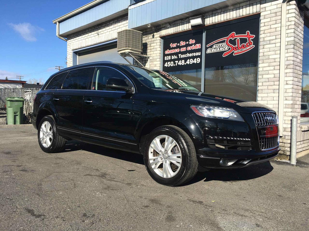 <a href=https://www.autoaubaine.com/Audi-Q7-c6959095.html>https://www.autoaubaine.com/Audi-Q7-c6959095.html</a>

2014 AUDI Q7 3.0L TDI QUATTRO PROGRESSIV PACKAGE TOIT OUVRANT PANORAMIQUE EN SUPERBE CONDITION MECANIQUE ET ESTHETIQUE!!!! 1 SEUL PROPRIETAIRE, RAPPORT CARPROOF EN MAIN, NOIR/NOIR, SYSTEME DE NAVIGATION, CAMERAS DE RECULE, VITRES TEINTEES, ATTACHE-REMORQUE, JANTES ALUMINIUM, HAYON ELECTRIQUE, TRANSMISSION AUTOMATIQUE, 141200KM, AIR CLIMATISE BI-ZONE, INTERIEUR CUIR, SIEGES ELECTRIQUES AVEC FONCTION MEMOIRE, SIEGES CHAUFFANTS AVANT ET ARRIERE, PARK ASSIST SONAR, JANTES ALUMINIUM  ET PLUS....A  VOIR!!!!! GARANTIE ET INSPECTION INCLUSES, POSSIBILITE DAJOUTER UNE GARANTIE PROLONGEE DE 5 ANS OU 200000KM , FINANCEMENT BANCAIRE MAISON 1E 2E 3E CHANCE DE CREDIT DISPONIBLE, AUCUN CAS DE CREDIT REFUSE,  www.autoeleganceselect.ca ou www.autoeleganceselect.com , 
autoeleganceselect@hotmail.com , bureau 
:(450)748-4949, Sans frais :1-(877)302-1684,  cell :(514)573-7344 , fax 
:(450)748-1213 au 828 Boul Taschereau 
longueuil Québec J4K 5B6