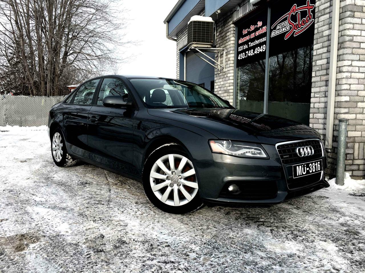 <a href=https://www.autoaubaine.com/Audi-A4-c7009986.html>https://www.autoaubaine.com/Audi-A4-c7009986.html</a>

2011 AUDI A4 2.0T QUATTRO PREMIUM PKG EN SUPERBE CONDITION MECANIQUE ET ESTHETIQUE!!!! GRIS CHARCOAL/NOIR, SEULEMENT 121008KM, INTERIEUR CUIR, TOIT OUVRANT, JANTES ALUMINIUM, SIEGES ELECTRIQUES ET CHAUFFANTS, IDENTIFICATION  SHERLOCK, FOG LIGHT ET PLUS..... A VOIR!!!! GARANTIE ET INSPECTION INCLUSES, POSSIBILITE DAJOUTER UNE GARANTIE PROLONGEE , FINANCEMENT BANCAIRE MAISON 1E 2E 3E CHANCE DE CREDIT DISPONIBLE, AUCUN CAS DE CREDIT REFUSE,  www.autoeleganceselect.ca ou www.autoeleganceselect.com , 
autoeleganceselect@hotmail.com , bureau 
:(450)748-4949, Sans frais :1-(877)302-1684,  cell :(514)573-7344 , fax 
:(450)748-1213 au 828 Boul Taschereau 
longueuil Québec J4K 5B6