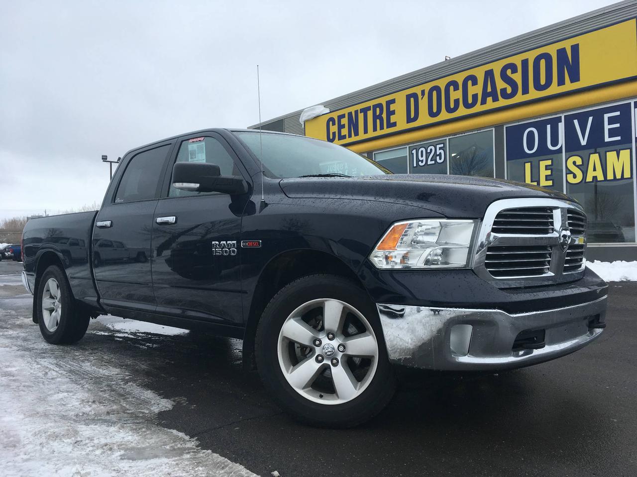 <a href=https://www.danielpareautos.com/occasion/RAM-1500-2015.html>https://www.danielpareautos.com/occasion/RAM-1500-2015.html</a>

GARANTIE PLAN OR 5 ANS 100000 10 AOUT 2020--JAMAIS ACCIDENTÉ--DÉMAREUR DISTANCE-- EDTION CREW CAB AVEC BOITE DE 6.4 PIEDS ECO DIESEL 4X4  VITRE ELECTRIQUE PORTES ELECTRIQUE AIR CLIMATISÉ MAGS VOLANT AJUSTABLE UN SEUL PROPRIO  JAMAIS ACCIDENTÉgarantie plan dor jusquau 10/08/2020 ou 100 000 km complète--Daniel Paré Auto situé maintenant à Lévis, à 15 minutes de Québec et Montmagny, à proximité de Bellechasse et de la Beauce. Nous vous offrons une large gamme de véhicule de luxe, sport, sous-compact, compact, familiale, fourgonnette, VUS, camion, 4x4 et AWD. Nous fessons affaire avec la majorité des institutions financières et avons plusieurs options de financement tel que, Accord D, 2ième et 3ième chance au crédit, redressement de crédit. Notre équipe enthousiasme et professionnel vous attends. Ouvert 6 jours semaine, du lundi au vendredi de 9h à 20h et le samedi de 10h à 15h.