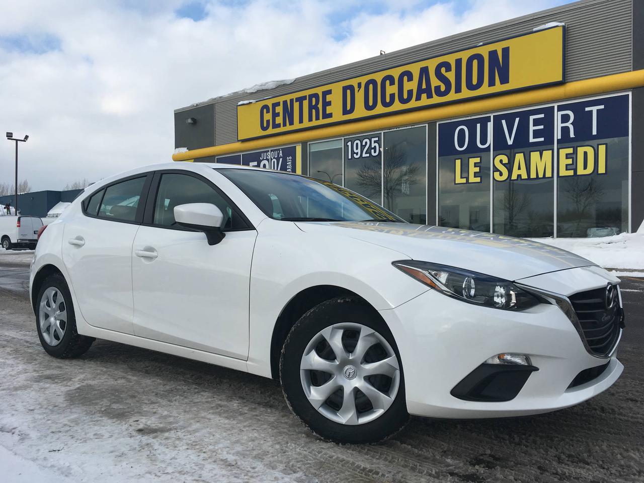 <a href=https://www.danielpareautos.com/occasion/Mazda-3-2015.html>https://www.danielpareautos.com/occasion/Mazda-3-2015.html</a>

UN SEUL PROPRIÉTAIRE--JAMAIS ACCIDENTÉ--GROUPES ÉLECTRIQUES--PORTES ET VITRES ÉLECTRIQUES--MIROIRS ÉLECTRIQUES CHAUFFANT--CLIMATISEUR--VOLANT AJUSTABLE--DÉMARRAGE SANS CLÉ--BOUTON POUSSOIR--SYSTÈME DE SON AU VOLANT--BLUETOOTH--PNEU HIVER--A VOIR--Daniel Paré Auto situé maintenant à Lévis, à 15 minutes de Québec et Montmagny, à proximité de Bellechasse et de la Beauce. Nous vous offrons une large gamme de véhicule de luxe, sport, sous-compact, compact, familiale, fourgonnette, VUS, camion, 4x4 et AWD. Nous fessons affaire avec la majorité des institutions financières et avons plusieurs options de financement tel que, Accord D, 2ième et 3ième chance au crédit, redressement de crédit. Notre équipe enthousiasme et professionnel vous attends. Ouvert 6 jours semaine, du lundi au jeudi de 9h à 20h et le vendredi de 9h à 18h et le samedi de 9H A 14H.