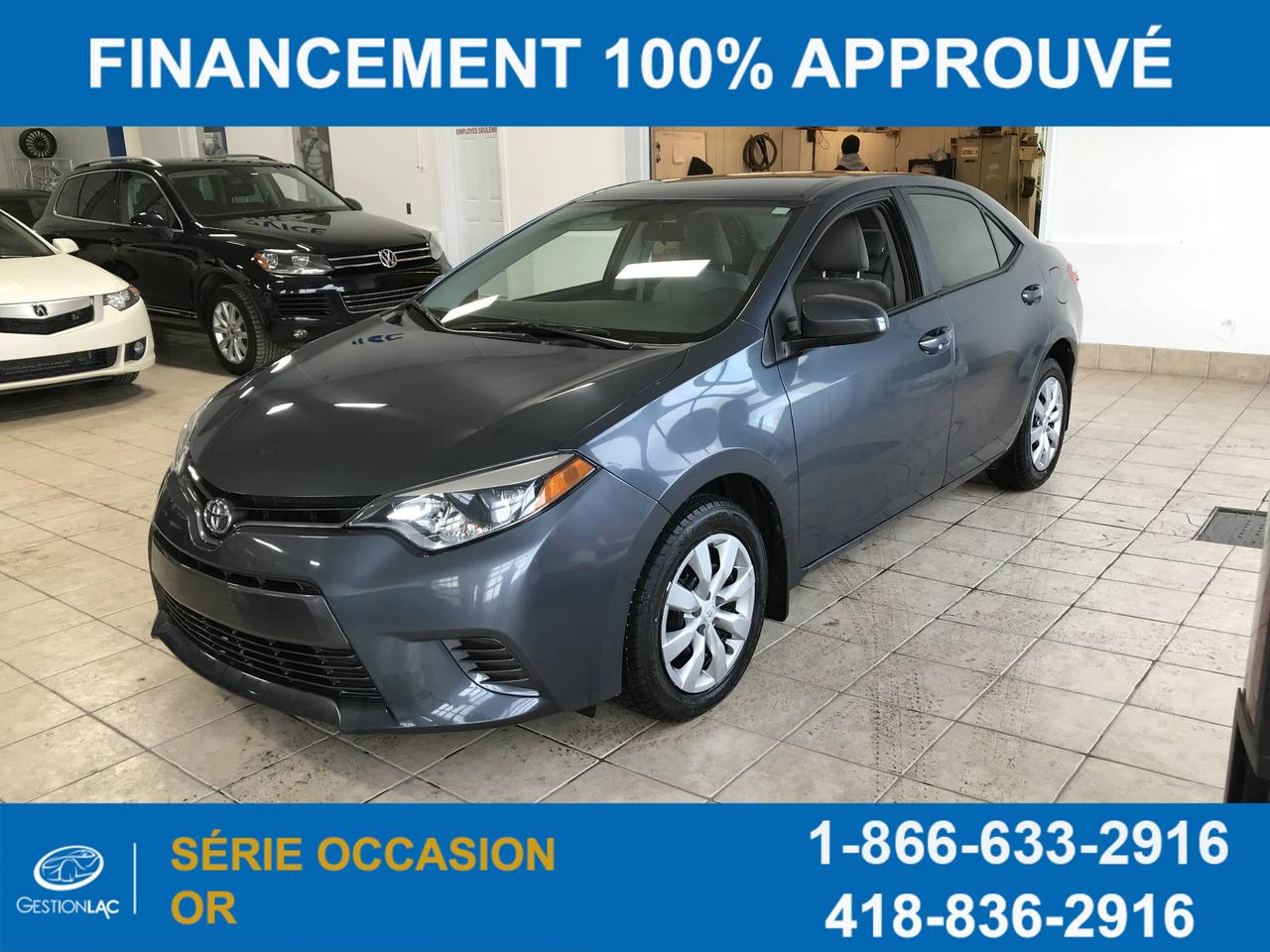 <a href=https://www.gestionlac.com/occasion/Toyota-Corolla-2016.html>https://www.gestionlac.com/occasion/Toyota-Corolla-2016.html</a>

TOYOTA COROLLA 2016, AUTOMATIQUE , TOUT EQUIPÉ , BLUETOOTH , CAMERA DE RECUL , SIEGES CHAUFFANT , **AUCUN FRAIS DE PRÉPARATION OU FRAIS CACHÉ , VÉHICULE EST IMPECCABLE, FINANCEMENT DISPONIBLE AU MEILLEUR TAUX DU MARCHÉ,MEILLEUR PRIX POUR VOTRE ECHANGE ,NOUS BATTONS TOUS LES PROPOSITIONS DE LA COMPÉTITION , VENTE AU 418-836-2916 OU TEXTO 418-564-7644;