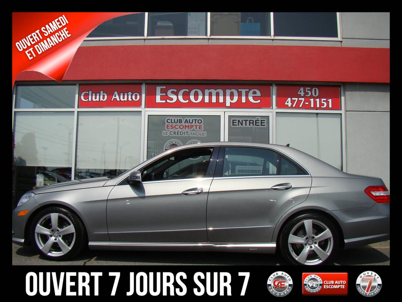 <a href=https://www.clubautoescompte.com/occasion/MercedesBenz-EClass-2013.html>https://www.clubautoescompte.com/occasion/MercedesBenz-EClass-2013.html</a>

Jamais accidenté. Très bas kilométrage. Condition générale exceptionnelle. Freins neufs perforés et ventilés aux quatre roues (valeur de 1900$) Carrosserie et intérieur sont comme neufs.... Toute équipé avec Toit panoramique. Système de Navigation. Caméra de recul. Sièges de cuir électriques. Caméra de recul. Assistance de la conduite par vibration. Il est original à 100%...Voir photos ci-jointes.....

Club Auto Escompte est ouvert les SAMEDIS de 10h/15 et DIMANCHES de 10h / 14h. Véhicules doccasion certifiés. Processus rigoureux de remise à neuf de tous nos véhicules d`occasion en inventaire. Les employés affables de chez Club Auto Escompte sont d`une transparence sans faille et vous font la promesse de vous faire vivre une expérience d`achat excitante. Venez constater par vous-même la qualité de tous nos véhicules d`occasion. Service spécialisé de 1ère et 2ème chance au crédit. Club Auto Escompte. Nous répondons aux demandes dinformations par courriel 7/7 jours/semaine.
2875, chemin Gascon Terrebonne. Qc. J7L 3X7