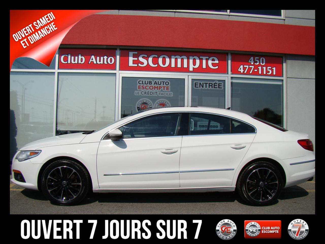<a href=https://www.clubautoescompte.com/occasion/Volkswagen-CC-2011.html>https://www.clubautoescompte.com/occasion/Volkswagen-CC-2011.html</a>

Jamais accidenté Condition générale exceptionnelle. 4 pneus neufs. 4 mags neufs. Tous les liquides et filtres ont été changés. Processus rigoureux de remise à neuf effectué par nos techniciens chevronnées. Tout équipé avec cuir 2 tons. Sièges électriques et chauffants. Liste déquipements trop longue à énumérer.....voir la liste doptions plus bas....voir photos ci-jointes qui parlent delles même......

Club Auto Escompte est ouvert les SAMEDIS de 10h/15h et DIMANCHES de 10h / 14h. Véhicules doccasion certifiés. Processus rigoureux de remise à neuf de tous nos véhicules d`occasion en inventaire. Les employés affables de chez Club Auto Escompte sont d`une transparence sans faille et vous font la promesse de vous faire vivre une expérience d`achat excitante. Venez constater par vous-même la qualité de tous nos véhicules d`occasion. Service spécialisé de 1ère et 2ème chance au crédit. Club Auto Escompte. Nous répondons aux demandes dinformations par courriel 7/7 jours/semaine.
2875, chemin Gascon Terrebonne. Qc. J7L 3X7