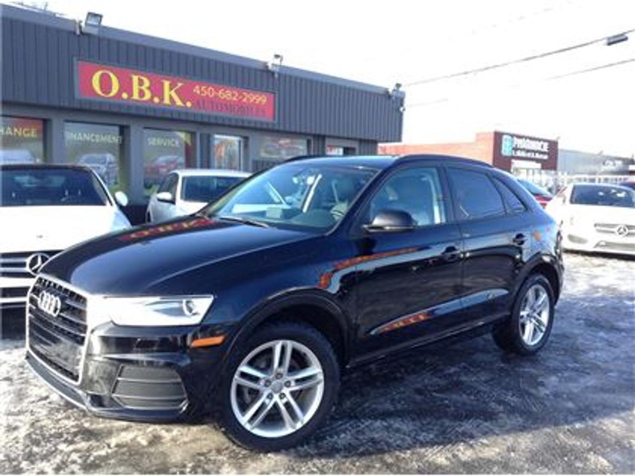 <a href=https://www.autoaubaine.com/Audi-Q3-c6987052.html>https://www.autoaubaine.com/Audi-Q3-c6987052.html</a>

CUIR- SIEGES CHAUFFANTS- BLUETOOTH, JAMAIS ACCIDENTE EN PARFAIT ÉTAT, KOMFORT, AUTOMATIQUE TOI OUVRANT PANORAMIQUE FAUT VOIR COMME NEUF!        Chez OBK automobiles, il nous fait plaisir de prendre vos véhicules en ECHANGE au meilleur prix possible. De plus, nous offrons le FINANCEMENT BANCAIRE avec des taux dintérêt imbattables. 1iere 2ieme et 3ieme chance au credit -OBK automobiles, we are pleased to take your vehicle EXCHANGE at the best price possible. In addition, we offer BANK FINANCING with unbeatable interest rates. 1st 2nd and 3rd chance credit.