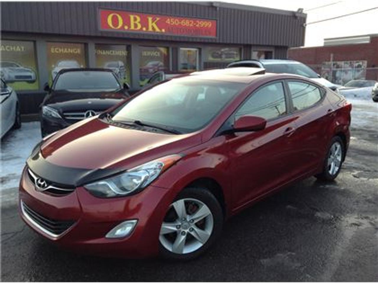 <a href=https://www.autoaubaine.com/Hyundai-Elantra-c7014604.html>https://www.autoaubaine.com/Hyundai-Elantra-c7014604.html</a>

ELANTRA GLS TOIT OUVRANT - MAGS - BLUETHOOT - SIEGES ELECTRIQUES - A/C - GROUPE ELECTRIQUE - DÉFLECTEUR DE CAPOT    Transmission automatique à 6 rapports, commandes de régulateur de vitesse et audio montées au volant, verrouillage des portes à commande électrique, toit ouvrant vitré à ouverture électrique, système antivol intégré à la commande de télé déverrouillage. Impeccable a voir JAMAIS ACCIDENTÉ - Carproof dispo! Pour aussi peu que 47$/semaine!    Plus de 20 ans en affaire comme concessionnaire automobile! Notre force, CERTIFICATION MÉCANIQUE OBK automobiles!! Nos véhicules sont réparé et prêt pour la livraison. De plus, nous vous offrons un service courtois, rapide et professionnel. -/-     Chez OBK automobiles, il nous fait plaisir de prendre vos véhicules en ÉCHANGE, au meilleur prix possible. Service de FINANCEMENT BANCAIRE avec des taux dintérêt imbattables pour tous les paliers de crédit : 1ière, 2ieme et 3ieme chance au crédit. -/- OBK automobiles, we are pleased to take your vehicle EXCHANGE at the best price possible. In addition, we offer BANK FINANCING with unbeatable interest rates for all credit steps: 1st, 2nd and 3rd chance credit.