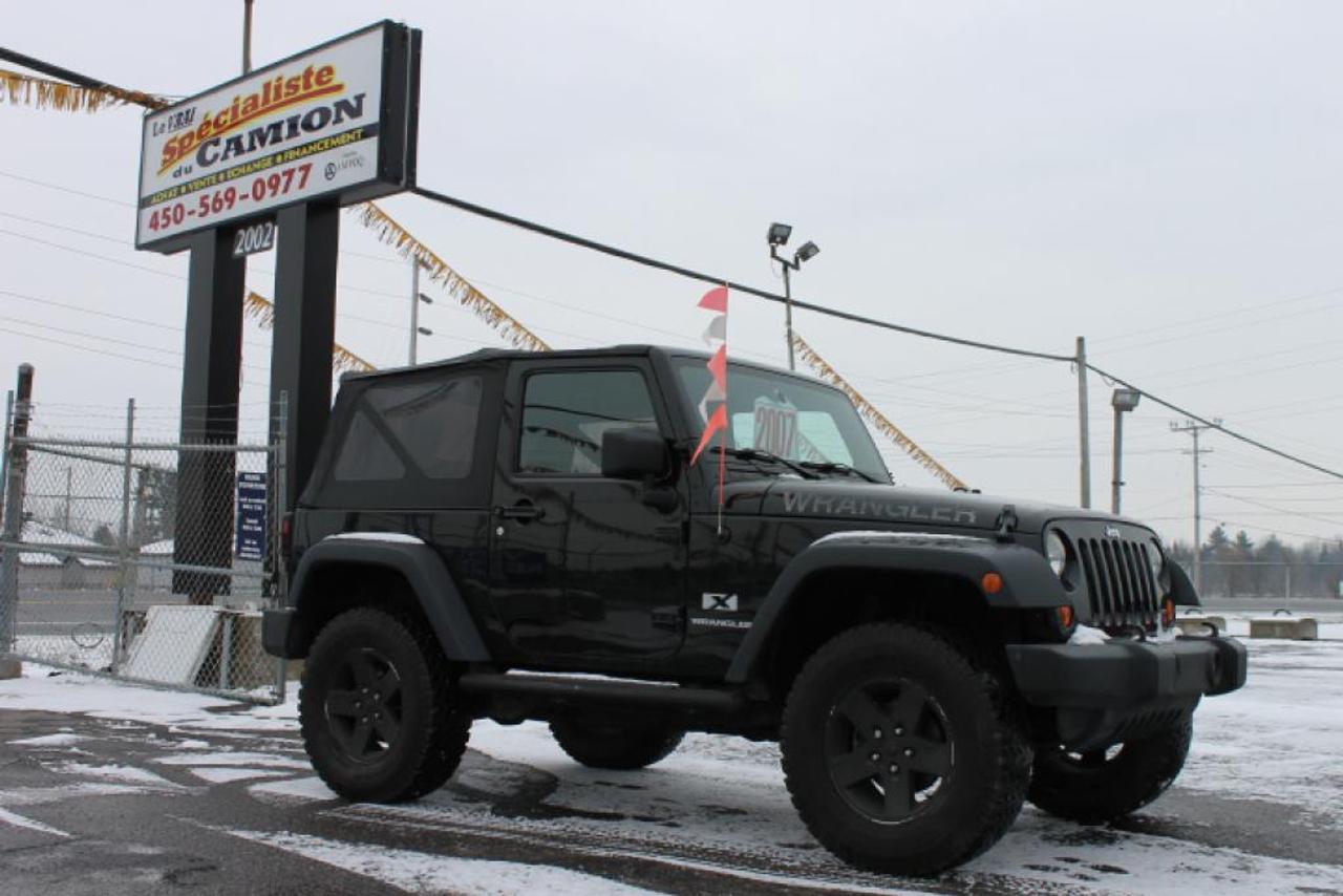 <a href=https://www.autoaubaine.com/Jeep-Wrangler-c6936951.html>https://www.autoaubaine.com/Jeep-Wrangler-c6936951.html</a>

***WOW!!! SUPERBE JEEP WRANGLER 2007. AUTOMATIQUE avec BAS KILOMÉTRAGE. Toit mou comme neuf! Véhicule en excellent état mécanique et esthétique! AM/FM/CD/MP3/aux, prise de courant, régulateur de vitesse, 5 pneus récents, marchepieds, mags et tellement plus! NE MANQUEZ PAS CETTE OCCASION CHEZ LE VRAI SPÉCIALISTE DU CAMION!!!***Tous nos camions sont INSPECTÉS, CERTIFIÉS ET GARANTIS ; voilà notre force chez Le Vrai Spécialiste du Camion. Nous payons le MAXIMUM pour votre ÉCHANGE. Financement disponible  Nous offrons 1ère ,2e, 3e chance au crédit. Échange accepté. CARPROOF sur demande. Nous offrons un service à la clientèle PERSONNALISÉ et des véhicules de QUALITÉ au meilleur prix. OUVERT DU LUNDI AU SAMEDI. Visitez et voir plus de photos sur notre site Internet : www.specialisteducamion.ca