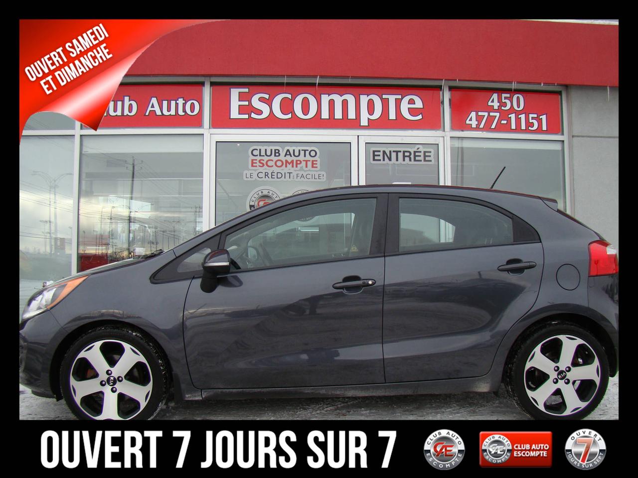 <a href=https://www.clubautoescompte.com/occasion/Kia-Rio-2013.html>https://www.clubautoescompte.com/occasion/Kia-Rio-2013.html</a>

Edition SX GDI dans un état irréprochable. Véhicule non fumeur. Jamais accidenté. Carrosserie et intérieur sont immaculés. Tout équipé au grand complet. Cuir, Toit ouvrant électrique. Sièges chauffants....et tellement plus.....Voir photos ci-jointes ......

Club Auto Escompte est ouvert les SAMEDIS de 10h /15h  et DIMANCHES de 10h /14h Véhicules doccasion certifiés. Processus rigoureux de remise à neuf de tous nos véhicules d`occasion en inventaire. Les employés affables de chez Club Auto Escompte sont d`une transparence sans faille et vous font la promesse de vous faire vivre une expérience d`achat excitante. Venez constater par vous-même la qualité de tous nos véhicules d`occasion. Service spécialisé de 1ère et 2ème chance au crédit. Club Auto Escompte. Nous répondons aux demandes dinformations par courriel 7/7 jours/semaine.
2875, chemin Gascon Terrebonne. Qc. J7L 3X7