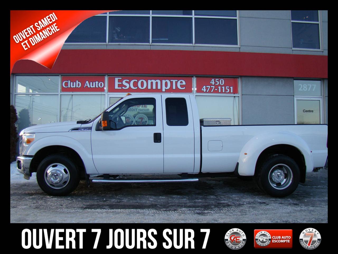 <a href=https://www.clubautoescompte.com/occasion/Ford-F350-2011.html>https://www.clubautoescompte.com/occasion/Ford-F350-2011.html</a>

F350 Super Duty Doubles Roues avec seulement 40,959 km certifié. CAPACITÉ DE REMORQUAGE = 22,000 lbs....Avec RATIO de 4.30.........Jamais accidenté. 1 seul propriétaire. Véhicule non fumeur. Traction arrière 2 Roues Motrices. Il est dans un état exceptionnel. La carrosserie et lintérieur sont tout simplement comme neufs. Tout équipé au grand complet avec groupe remorquage. Ce véhicule dexception est unique au Québec étant donné son kilométrage certifié. Voir toutes les photos ci-jointes.....
Club Auto Escompte est ouvert les SAMEDIS de 10h /15h  et DIMANCHES de 10h /14h Véhicules doccasion certifiés. Processus rigoureux de remise à neuf de tous nos véhicules d`occasion en inventaire. Les employés affables de chez Club Auto Escompte sont d`une transparence sans faille et vous font la promesse de vous faire vivre une expérience d`achat excitante. Venez constater par vous-même la qualité de tous nos véhicules d`occasion. Service spécialisé de 1ère et 2ème chance au crédit. Club Auto Escompte. Nous répondons aux demandes dinformations par courriel 7/7 jours/semaine.
2875, chemin Gascon Terrebonne. Qc. J7L 3X7