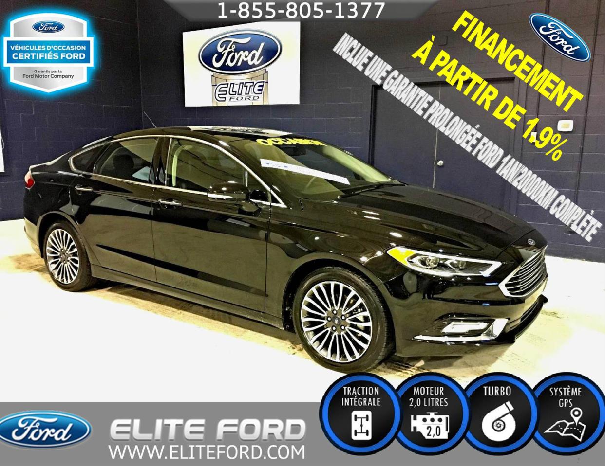 Used 2017 Ford Fusion SE, AWD, CUIR, TOIT, GPS for sale in St-Jérôme, QC