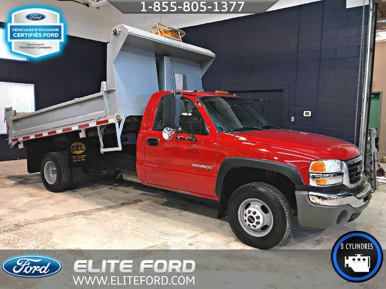 <a href=https://www.eliteford.com/occasion/GMC-Sierra_3500-2006.html>https://www.eliteford.com/occasion/GMC-Sierra_3500-2006.html</a>

GMC SIERRA 3500, 2006, CABINE SIMPLE, DOUBLE ROUE, MOTEUR V8 6.0L, TRANSMISSION MANUELLE À 5 VITESSES, BOITE DOMPEUR, RADIO AM/FM, INSPECTION DE LA SAAQ ENCORE EN VIGUEUR.    ÉLITE FORD DISPOSE D UN VASTE GAMME DE VOITURES, DE CAMIONS ET DE VUS D OCCASION, NOUS COMPTONS PLUS DE 70 VÉHICULES À NOTRE INVENTAIRE. LIVRAISON RAPIDE, FINANCEMENT DISPONIBLE, NOTRE CONCESSION EST FACILE d ACCÈS POUR LES GENS DE SAINT-JÉROME, SAINTE-AGATHE, LACHUTE, BLANVILLE, SAINTE-THÉRÈSE ET LAVAL. ÉLITE FORD VOUS GARANTIE UN SERVICE ADAPTÉ À VOS BESOINS ET DES REPRÉSENTANTS SANS PRESSION. TOUT NOS VÉHICULE ON ÉTÉ INSPECTÉ ET SONT VENDUS AVEC UNE GARANTIE DU MANUFACTURIER ET UNE PROLONGATION EST TOUJOURS DISPONIBLE. NOUS VOUS GARANTISSONS LE MEILLEUR PRIX POUR VOTRE VÉHICULE d ÉCHANGE. 
* Certaines conditions s appliquent détail en succursale.