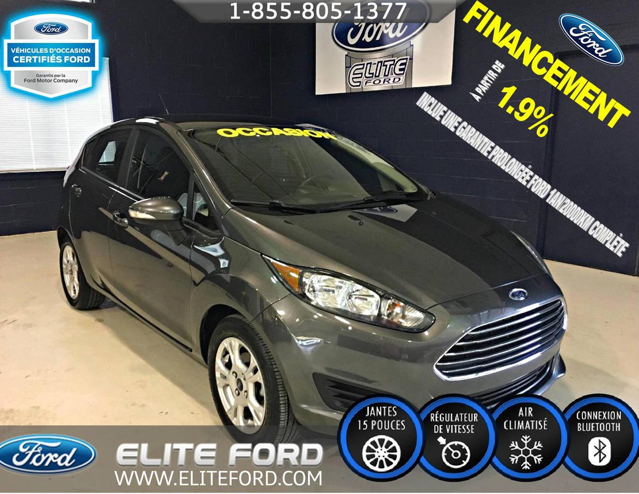 <a href=https://www.eliteford.com/occasion/Ford-Fiesta-2015.html>https://www.eliteford.com/occasion/Ford-Fiesta-2015.html</a>

*FINANCEMENT À PARTIR DE 1.9%*, PROGRAMME VÉHICULE DOCCASION CERTIFIÉ DISPONIBLE.  WOW SUPERBE FORD FIESTA SE À HAYON 2015, MOTEUR 1.6L, TRANSMISSION AUTOMATIQUE À 6 VITESSES, MAGS 15 POUCES, GROUPE ÉLECTRIQUE, BLUETOOTH SYNC, RÉGULATEUR DE VITESSE, A/C, PRIS AUX/USB/12 VOLTS, RADIO AM/FM/CD, VÉHICULE IMPECCABLE ÉLITE FORD DISPOSE DUN VASTE GAMME DE VOITURES, DE CAMIONS ET DE VUS DOCCASION, NOUS COMPTONS PLUS DE 70 VÉHICULES À NOTRE INVENTAIRE. LIVRAISON RAPIDE, FINANCEMENT DISPONIBLE, NOTRE CONCESSION EST FACILE DACCÈS POUR LES GENS DE SAINT-JÉROME, SAINTE-AGATHE, LACHUTE, BLANVILLE, SAINTE-THÉRÈSE ET LAVAL. ÉLITE FORD VOUS GARANTIE UN SERVICE ADAPTÉ À VOS BESOINS ET DES REPRÉSENTANTS SANS PRESSION. TOUT NOS VÉHICULE ON ÉTÉ INSPECTÉ ET SONT VENDUS AVEC UNE GARANTIE DU MANUFACTURIER ET UNE PROLONGATION EST TOUJOURS DISPONIBLE. NOUS VOUS GARANTISSONS LE MEILLEUR PRIX POUR VOTRE VÉHICULE DÉCHANGE.   * Certaines conditions sappliquent détail en succursale.
