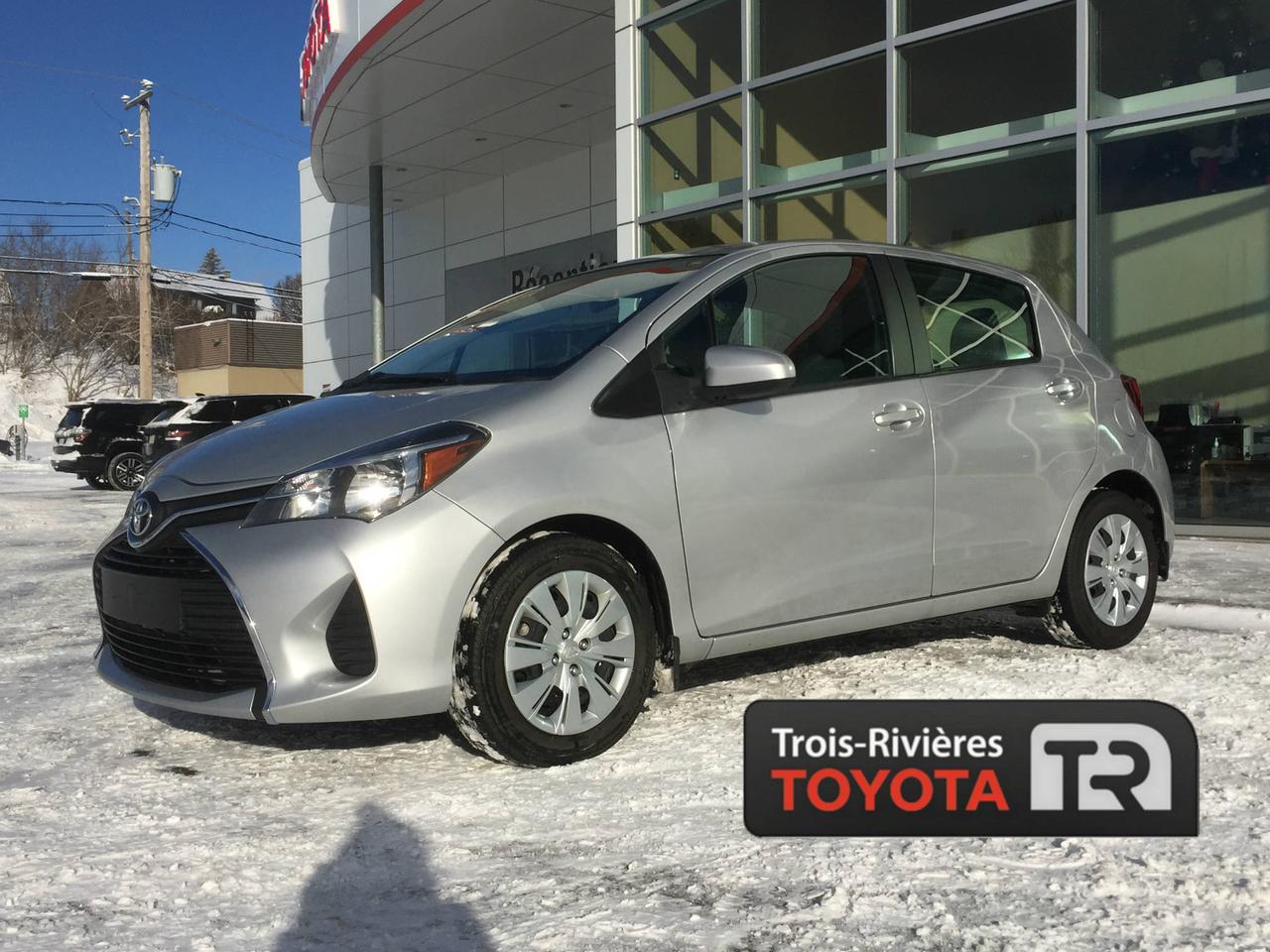 <a href=https://www.trtoyota.ca/occasion/Toyota-Yaris-2015.html>https://www.trtoyota.ca/occasion/Toyota-Yaris-2015.html</a>

**CERTIFIÉ** TOYOTA YARIS LE HATCHBACK 5 PORTES 2015, MOTEUR DE 1.5 LITRES ET 4 CYLINDRES, TRANSMISSION AUTOMATIQUE, GROUPE ÉLECTRIQUE, RÉGULATEUR DE VITESSE, MIROIRS ÉLECTRIQUES ET CHAUFFANTS... Vous désirez une petite voiture compacte et très économique? Trois-Rivières vous offre cette magnifique Yaris 2015. Venez rencontrer nos experts afin de faire lessai routier dun de nos véhicules dès aujourdhui. Obtenez le rapport dhistorique Carproof sur demande. Chez Trois-Rivieres Toyota, vous bénéficiez dun vaste choix de véhicules doccasion de toutes marques tel que Honda, Nissan, Hyundai, Ford, Mazda, Mitsubishi, Kia et plus encore! Le plus grand concessionnaire Toyota de la région de la Mauricie et Centre-du-Québec ! Situé entre Québec et Montréal, Trois-Rivières Toyota vous offre la première, deuxième et troisième chance au crédit. Visitez notre site web pour voir notre inventaire de voitures doccasion : www.trtoyota.ca.
